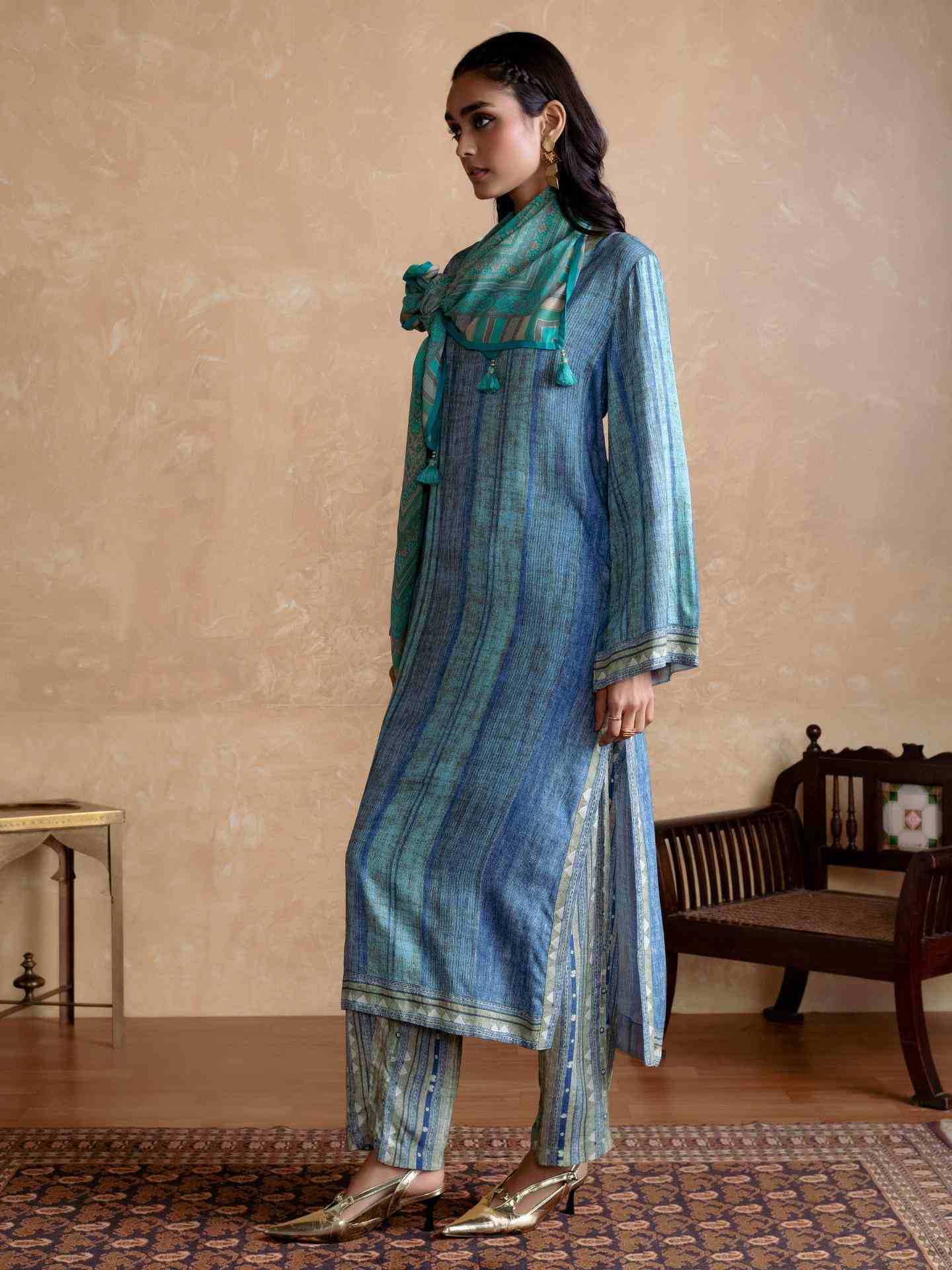 Blue Vasudha Kurta Set