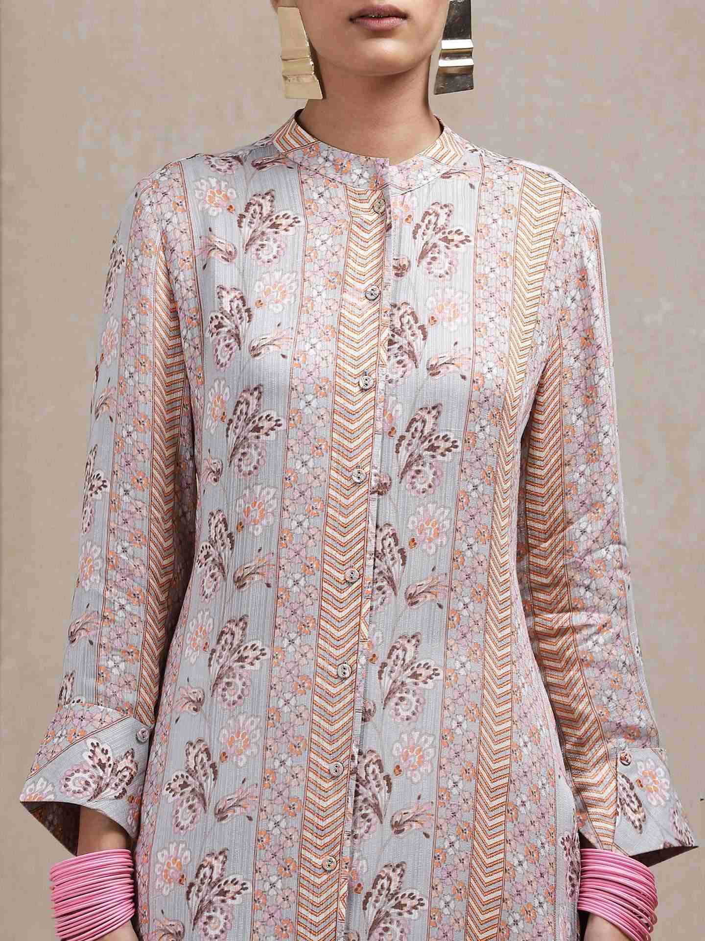 Light Grey Urja And Ulfat Kurta Set