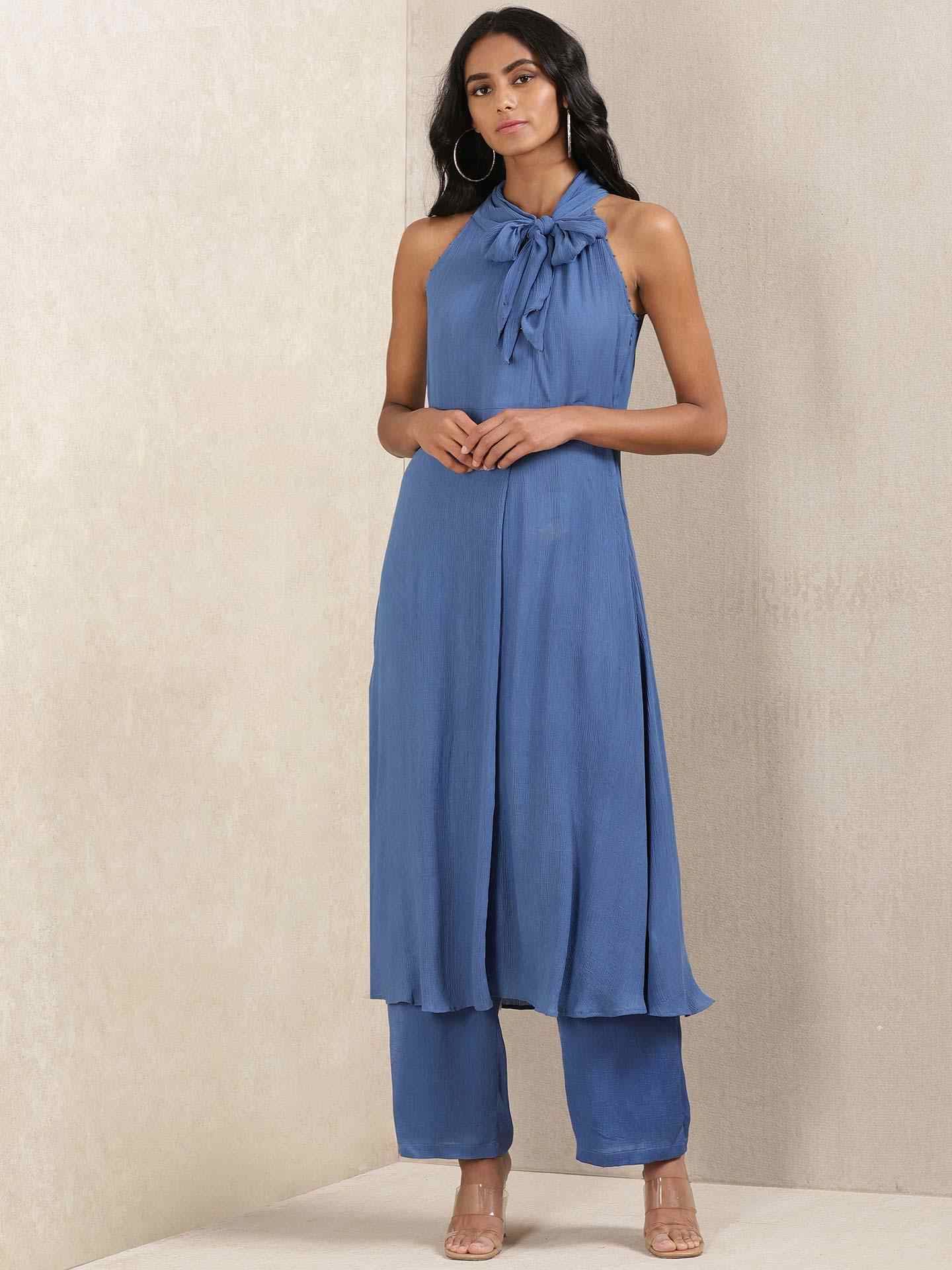 Denim Blue Crystal Co-Ord Set