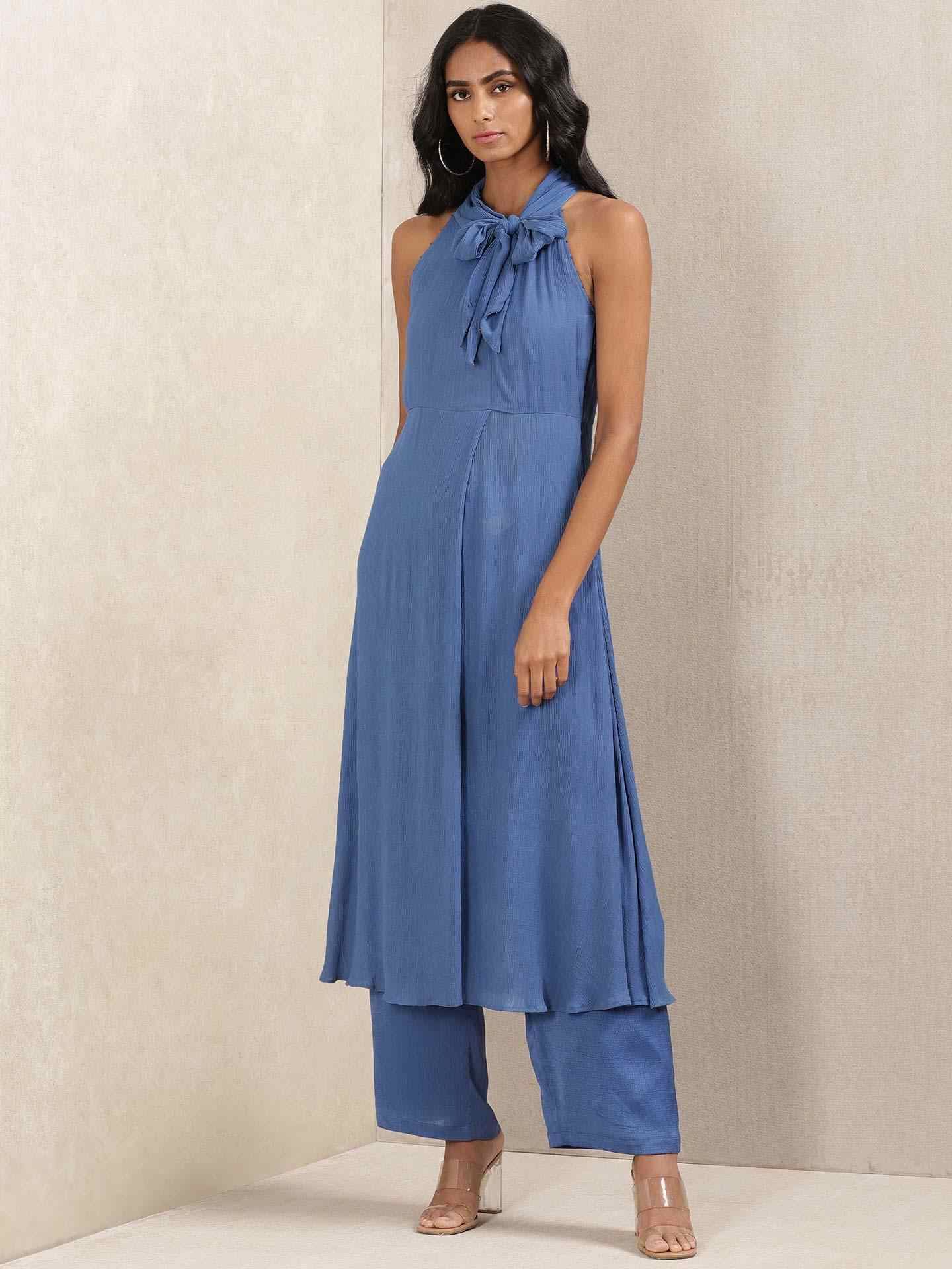 Denim Blue Crystal Co-Ord Set