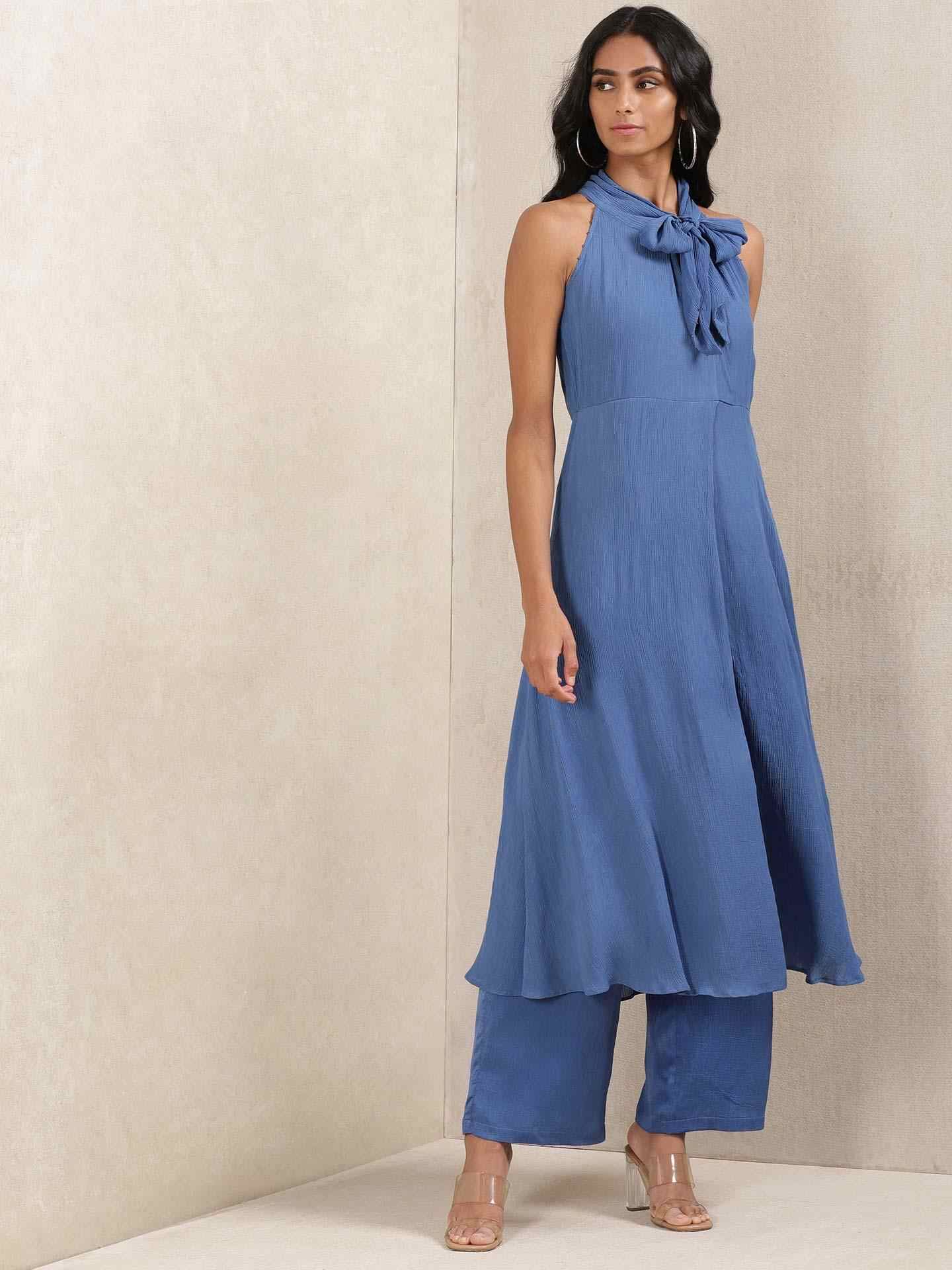 Denim Blue Crystal Co-Ord Set