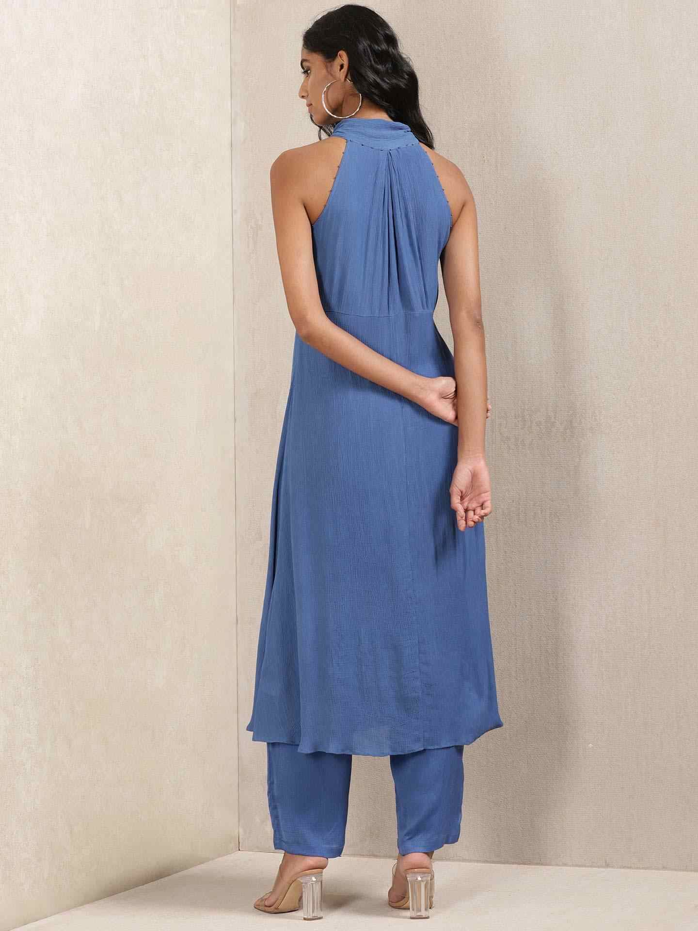 Denim Blue Crystal Co-Ord Set