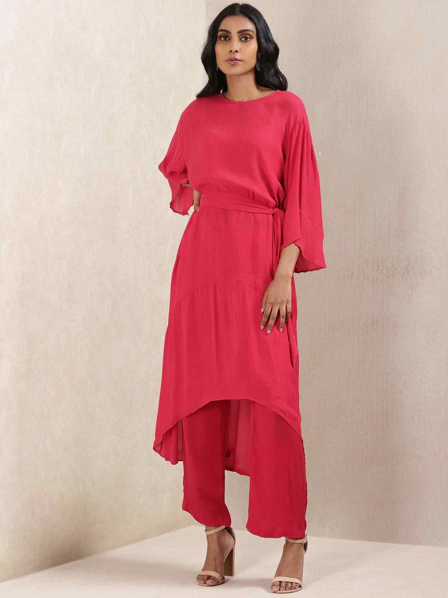 Red Crystal Kurta Set