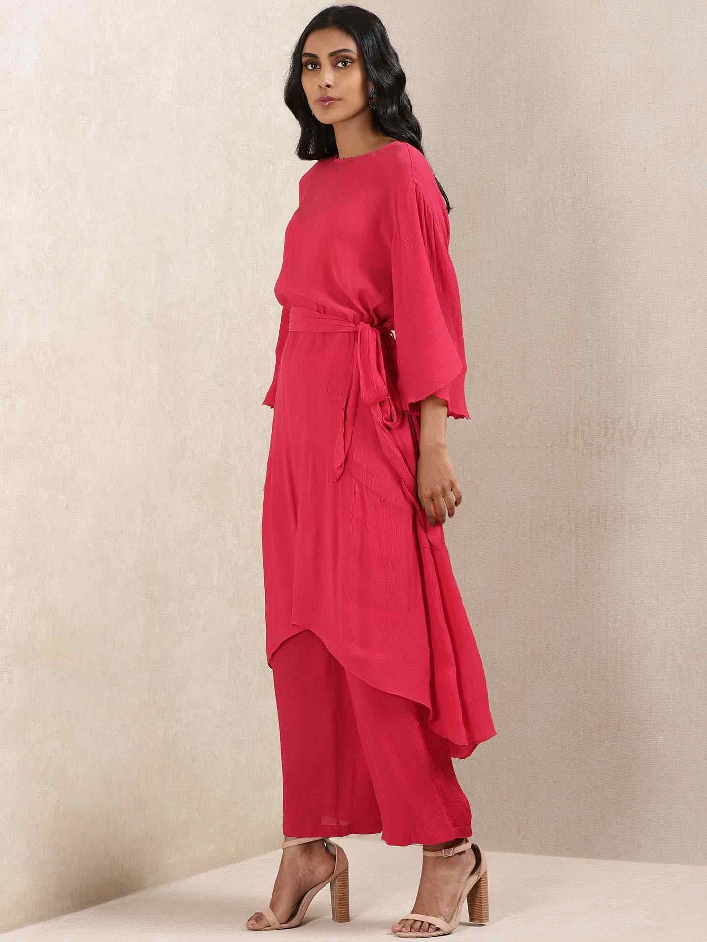 Red Crystal Kurta Set