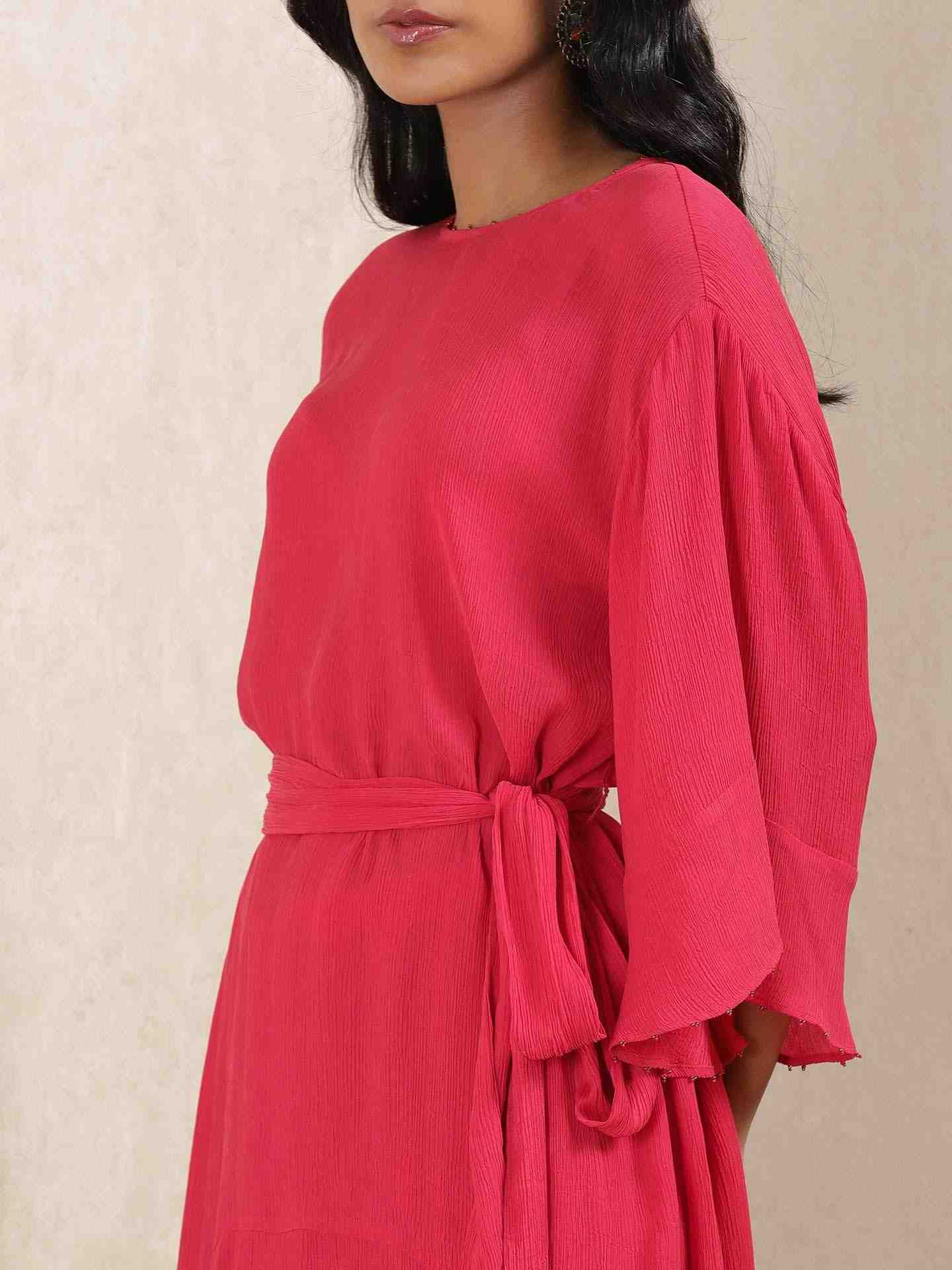 Red Crystal Kurta Set