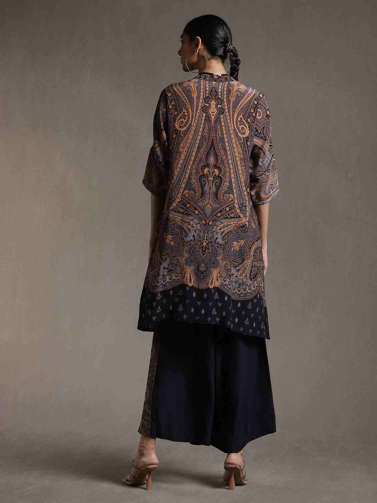 Indigo New Jaamewar Crepe Co-Ord Set