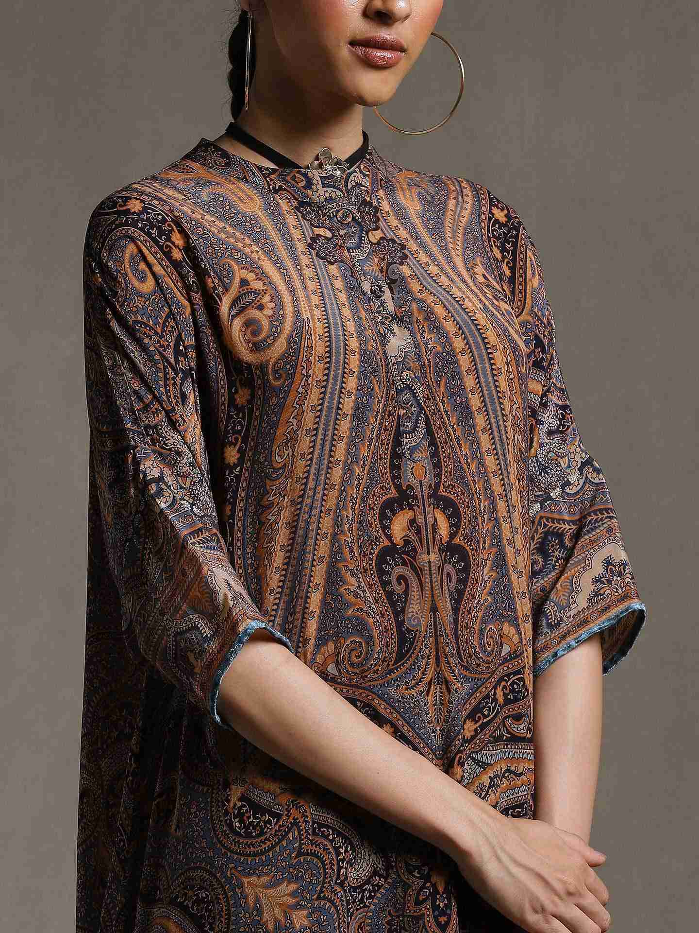 Indigo New Jaamewar Crepe Co-Ord Set