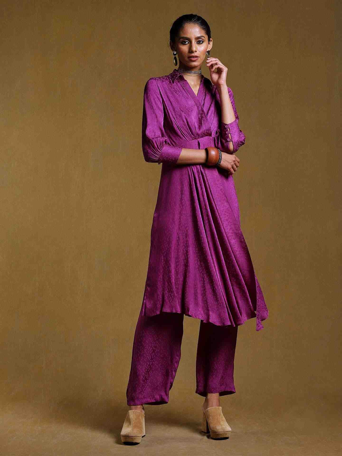 Purple Cristal Kurta Set
