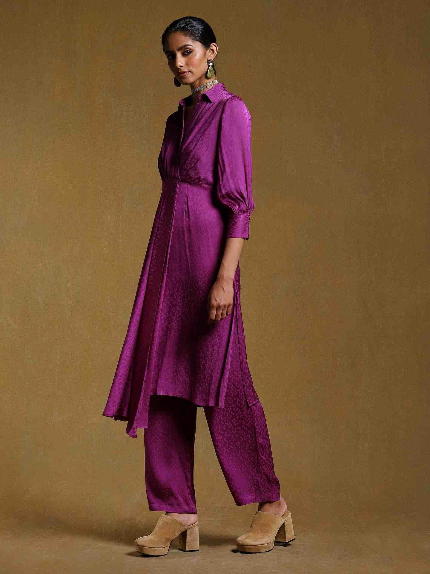 Purple Cristal Kurta Set