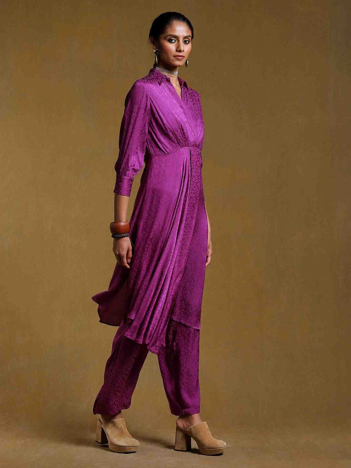 Purple Cristal Kurta Set
