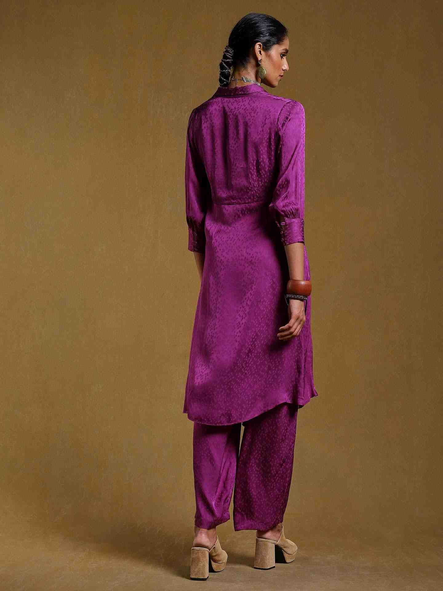 Purple Cristal Kurta Set