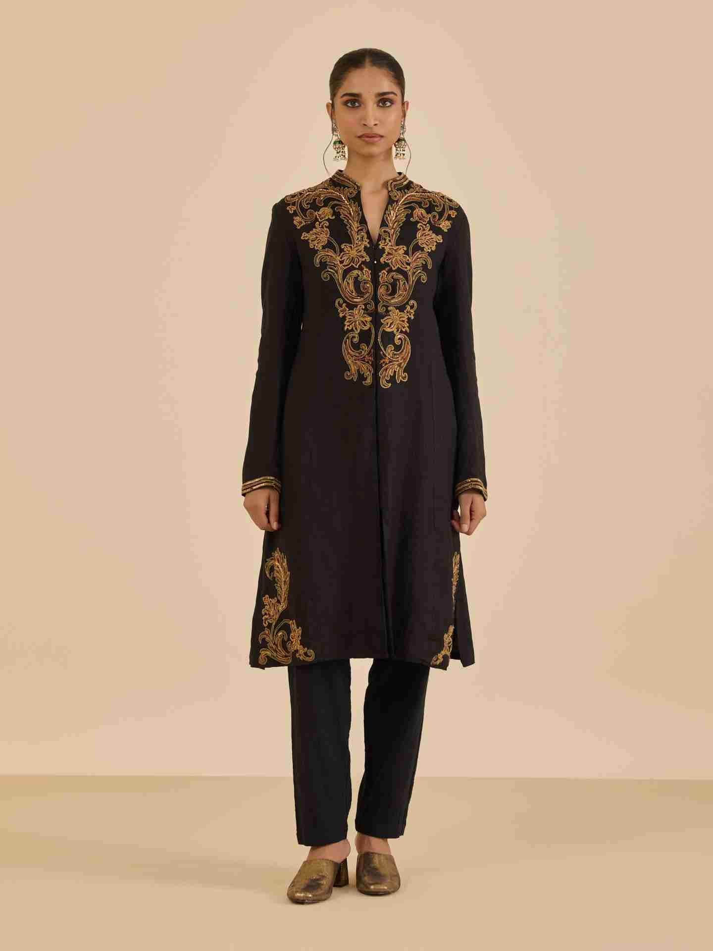 Black Chaitali-Anatomy Kurta Set