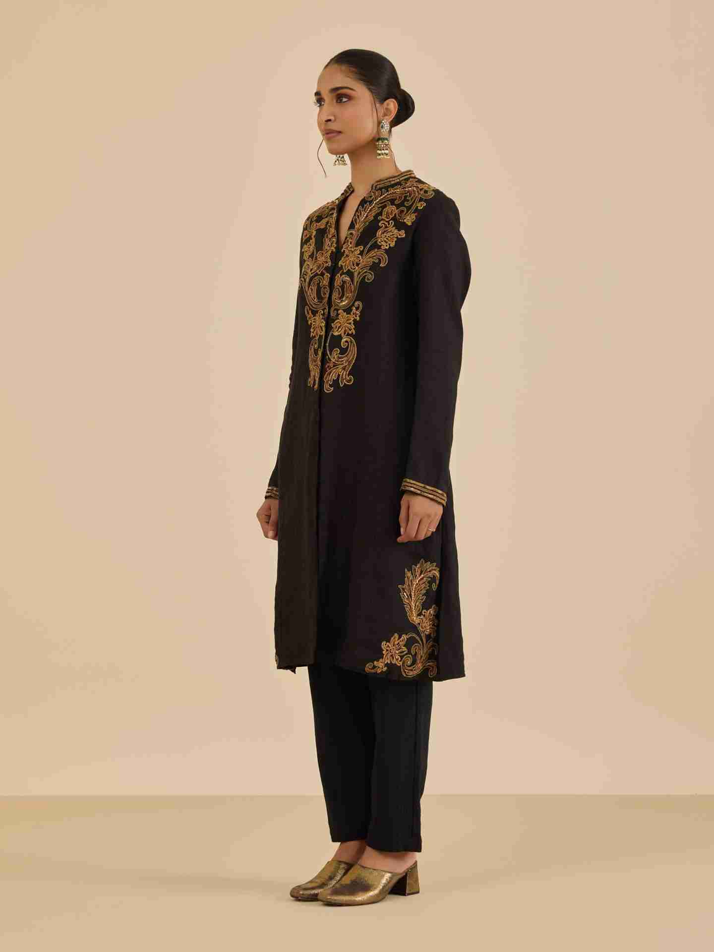 Black Chaitali-Anatomy Kurta Set
