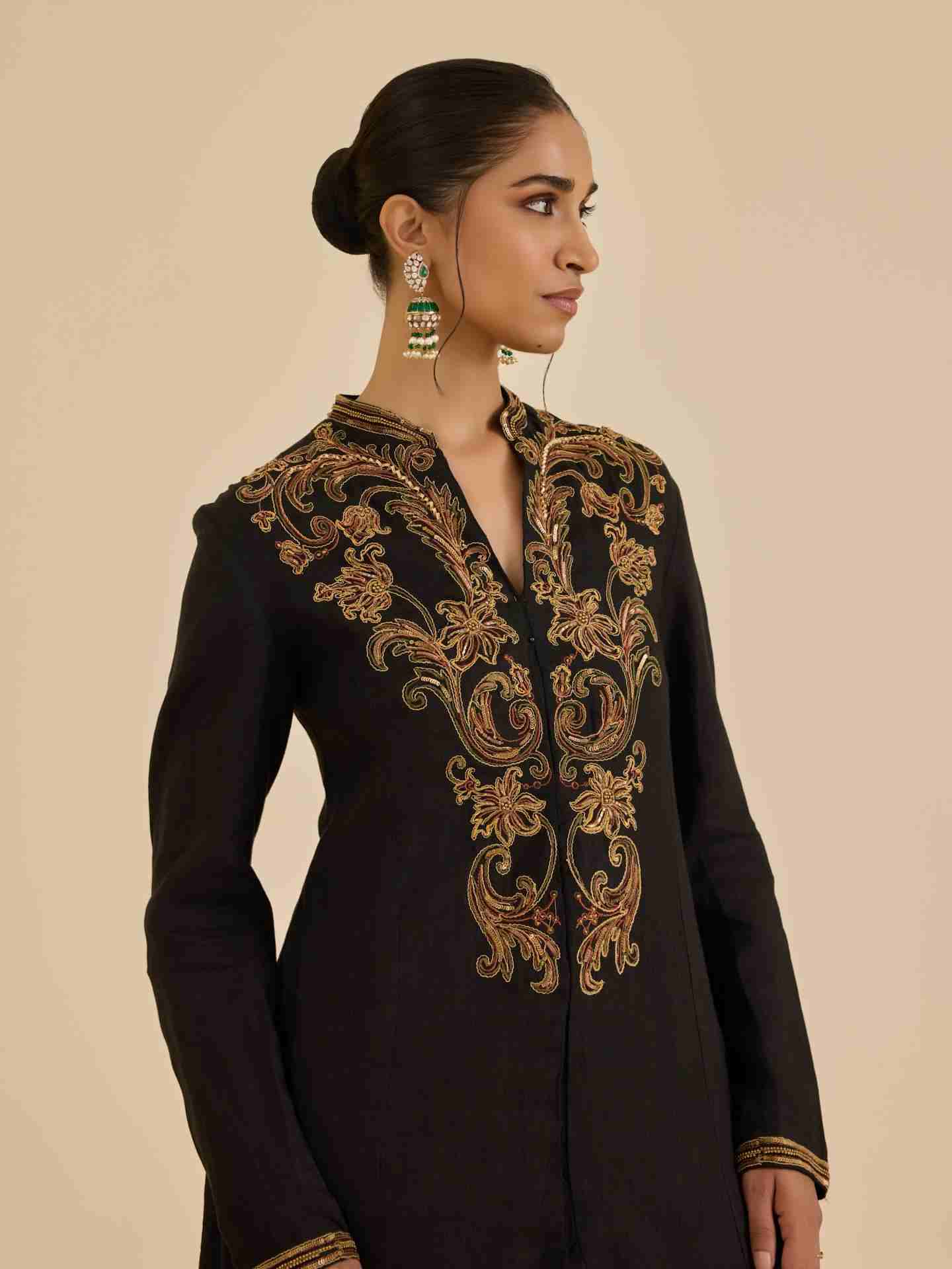 Black Chaitali-Anatomy Kurta Set