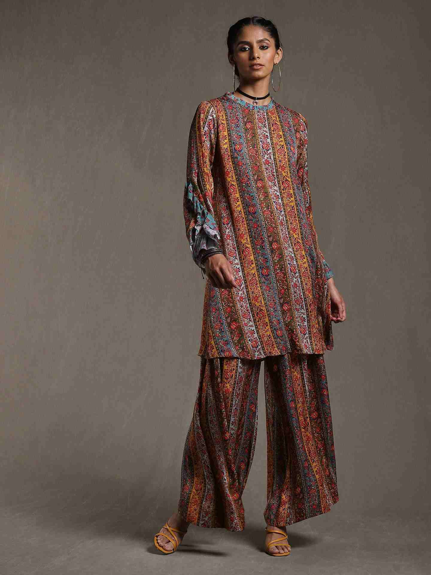 Multi-Color Babushka Stripes Co-Ord Set