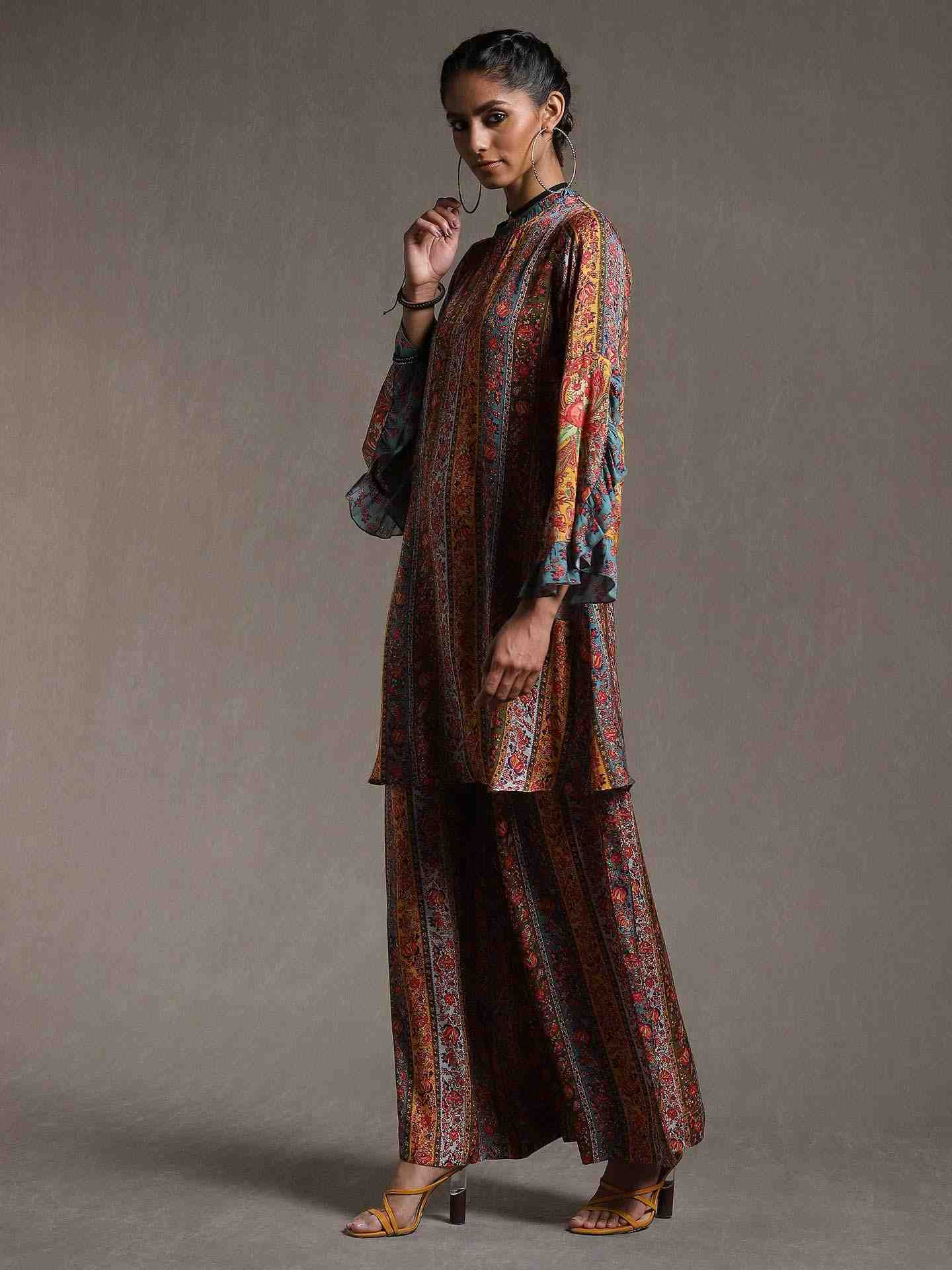 Multi-Color Babushka Stripes Co-Ord Set