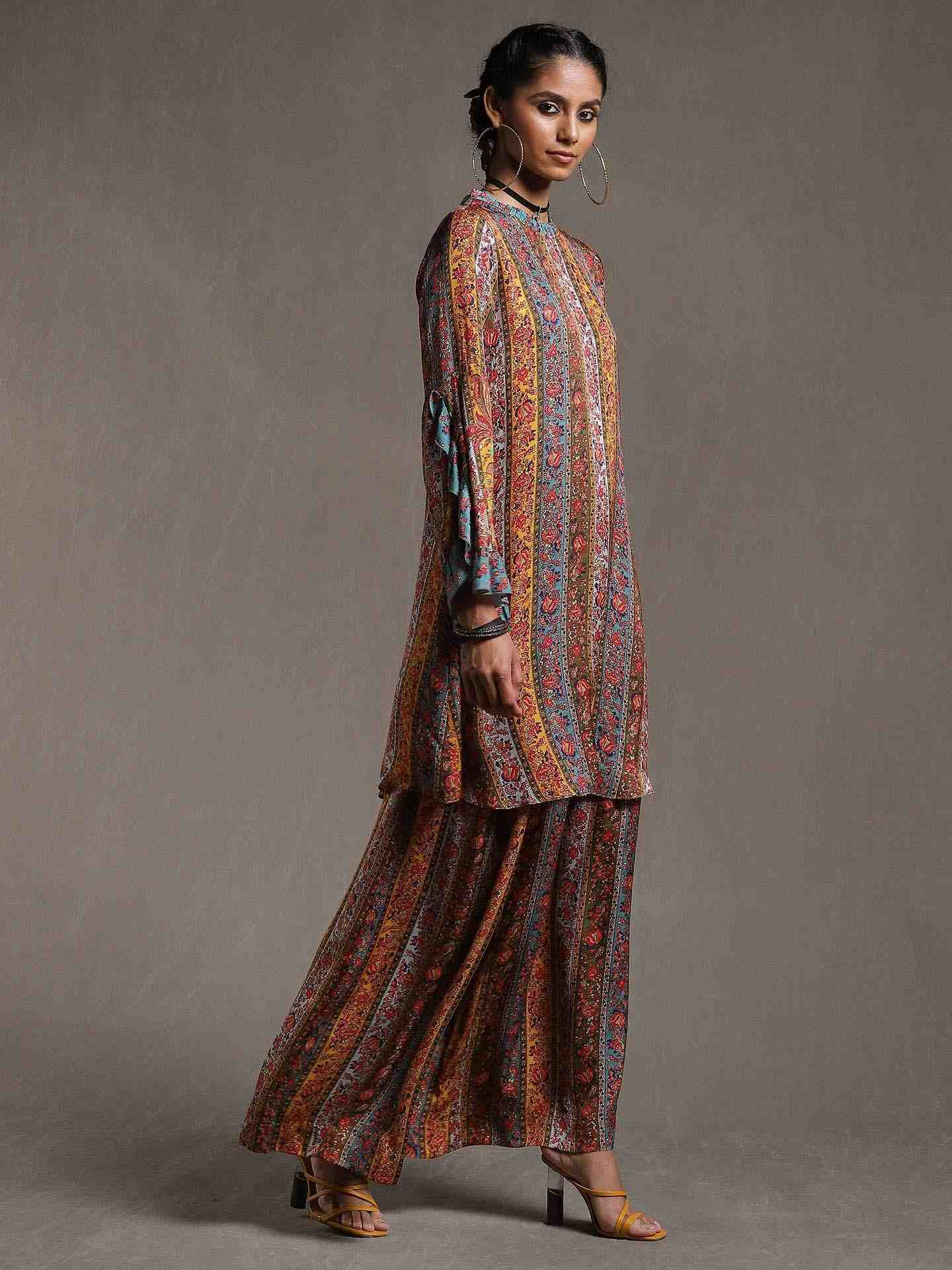 Multi-Color Babushka Stripes Co-Ord Set