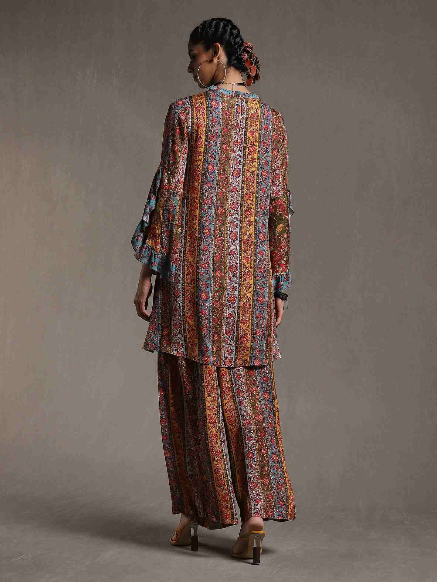 Multi-Color Babushka Stripes Co-Ord Set