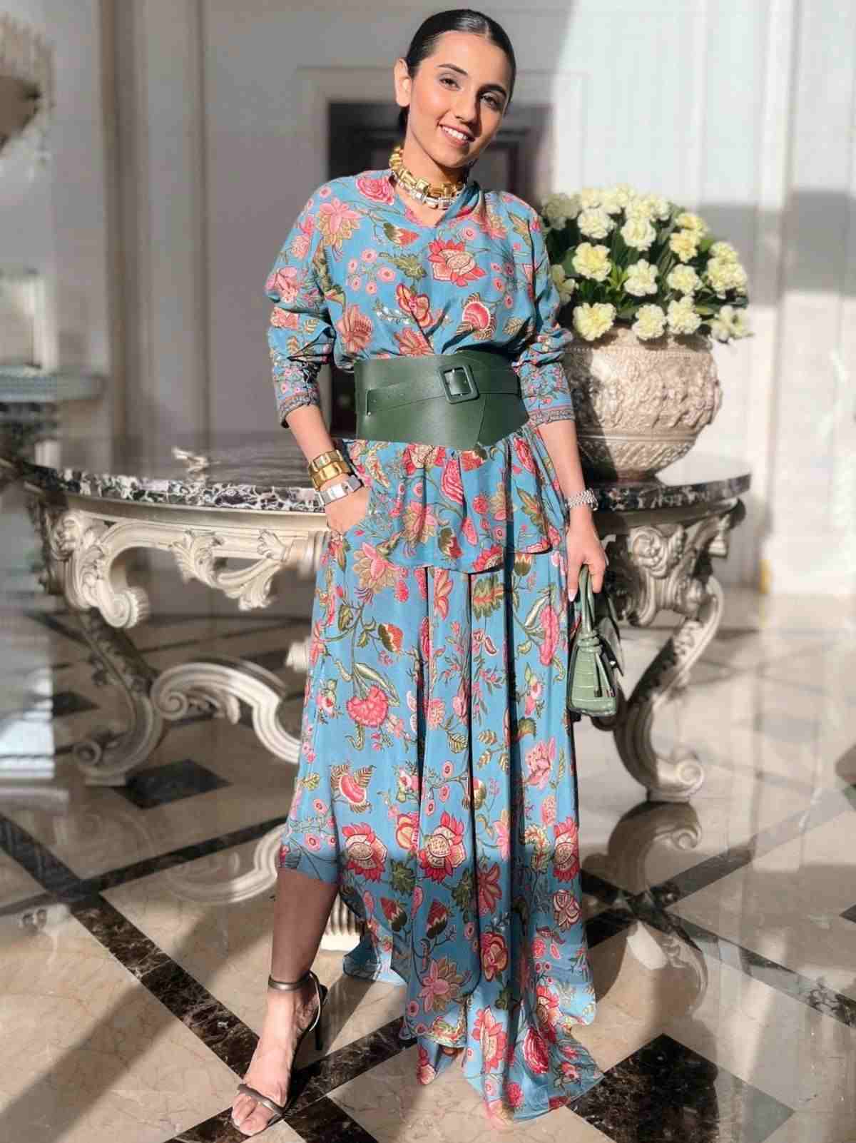 Teal Kesar Co-Ord Set