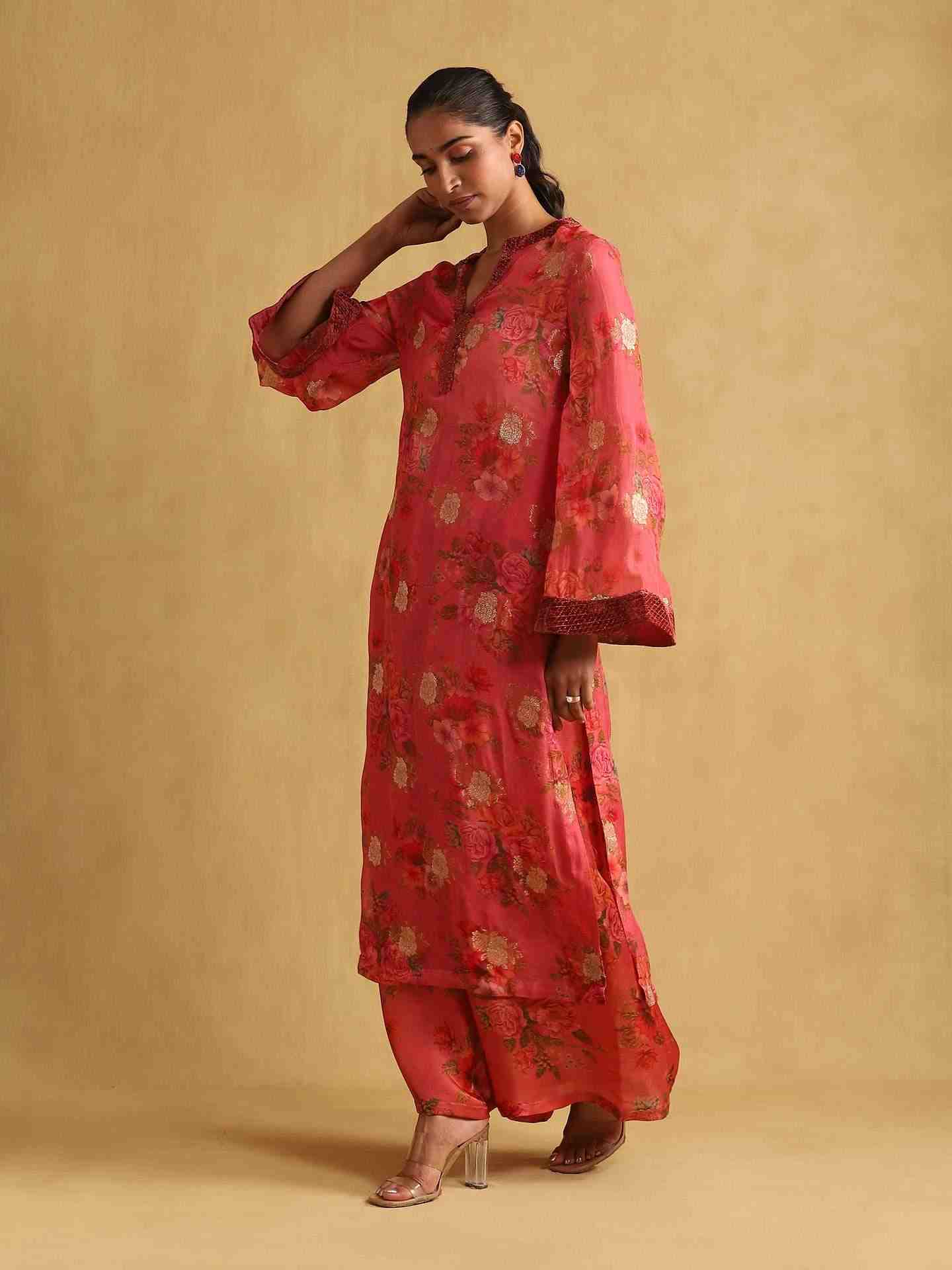 Coral Eden Kurta Set