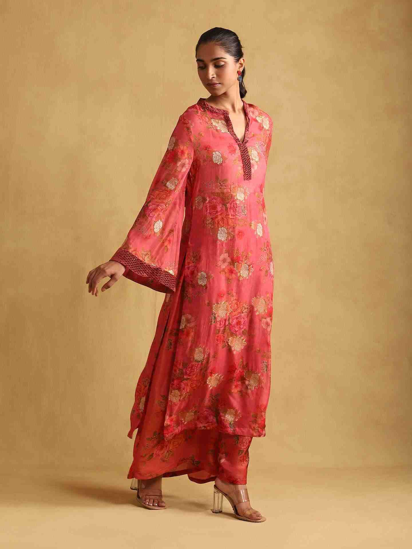 Coral Eden Kurta Set