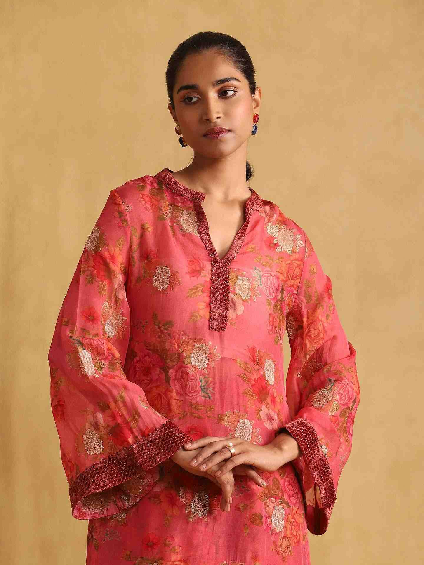 Coral Eden Kurta Set