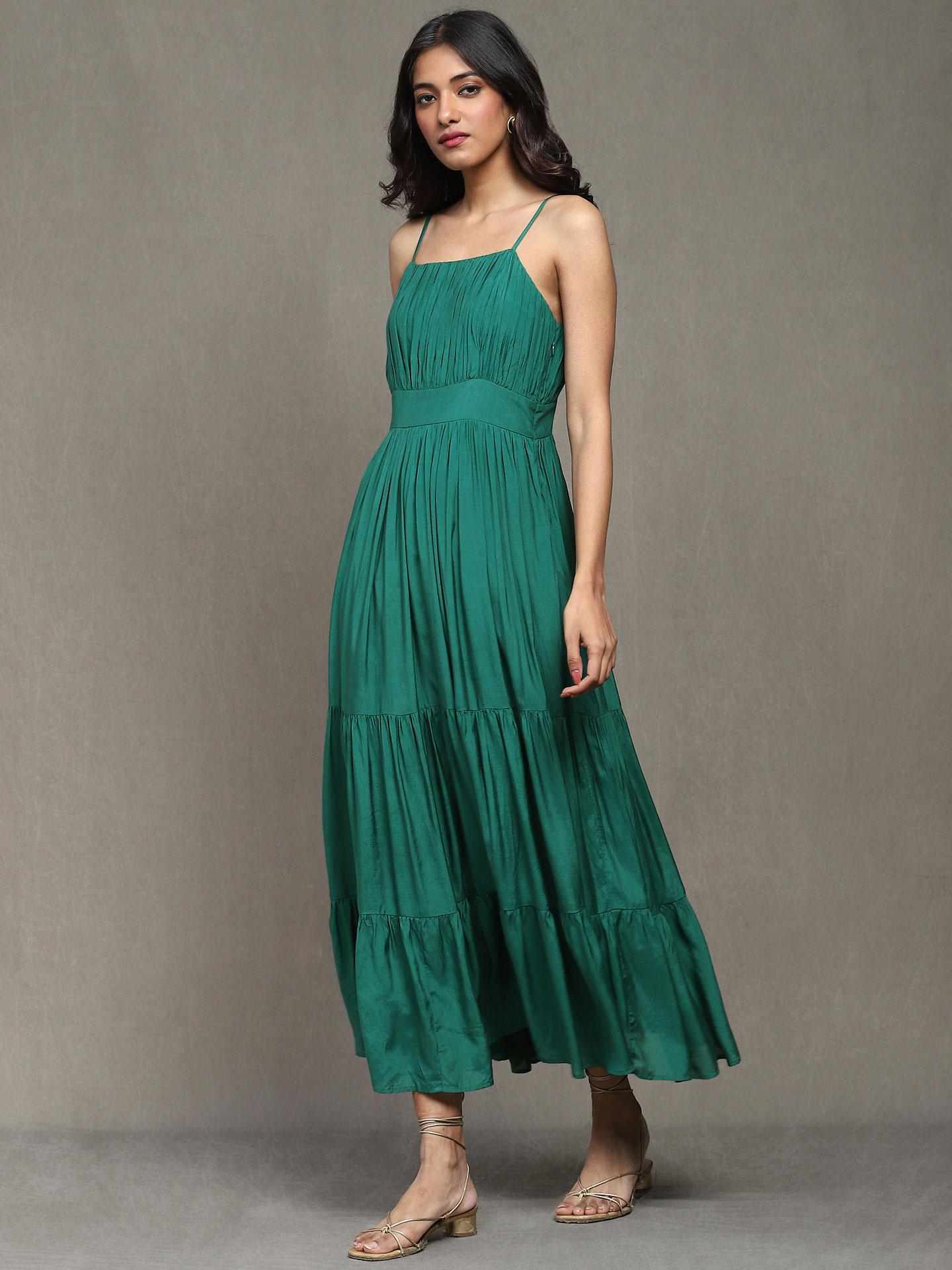 Teal Ikkat Stripe Dress