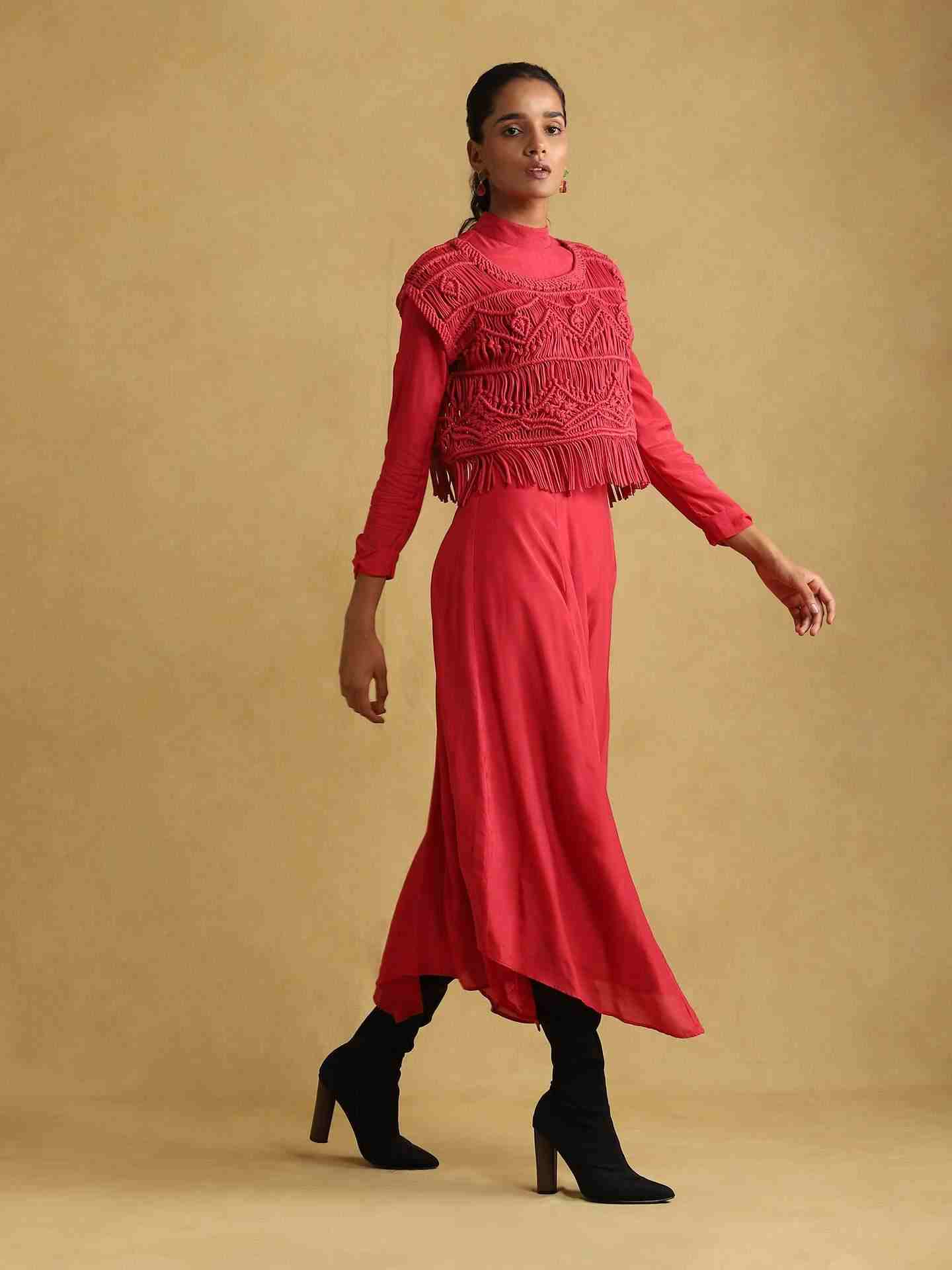 Fuschia Macrame Dress