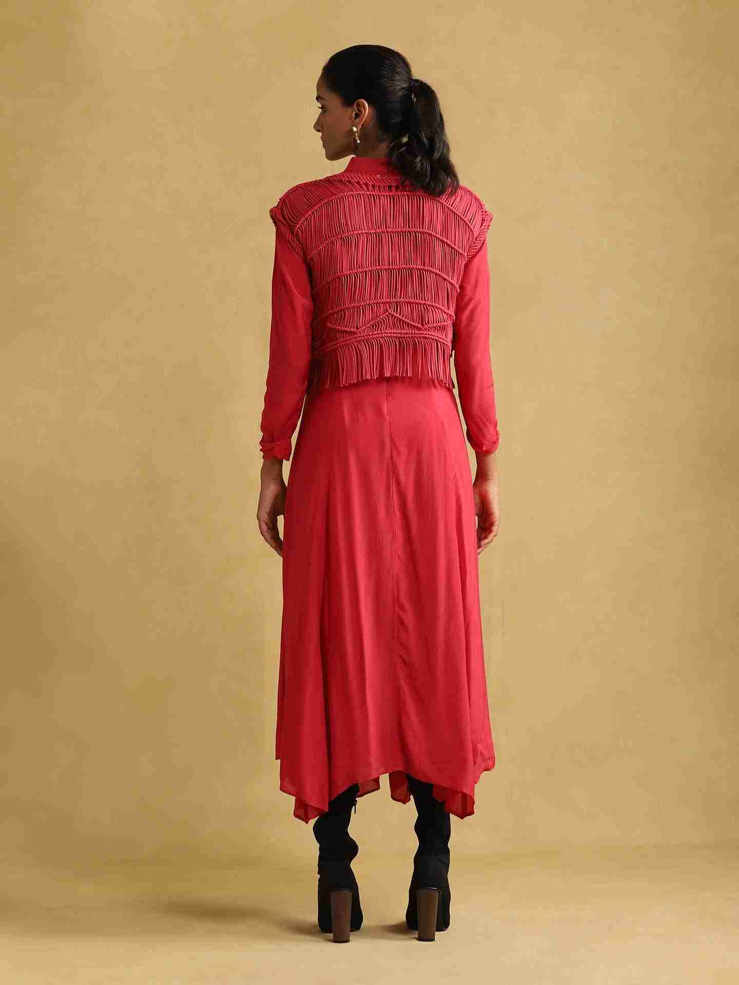 Fuschia Macrame Dress