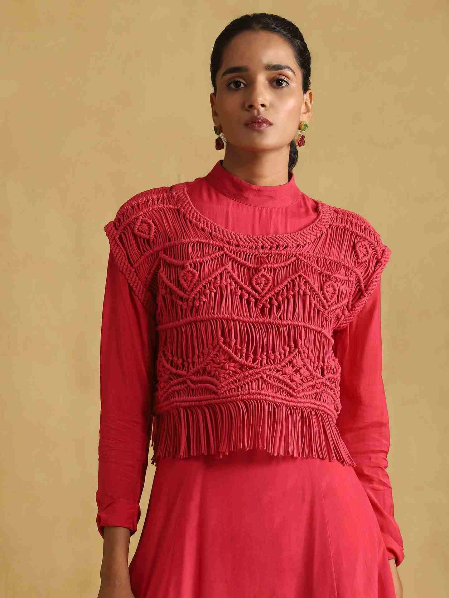 Fuschia Macrame Dress