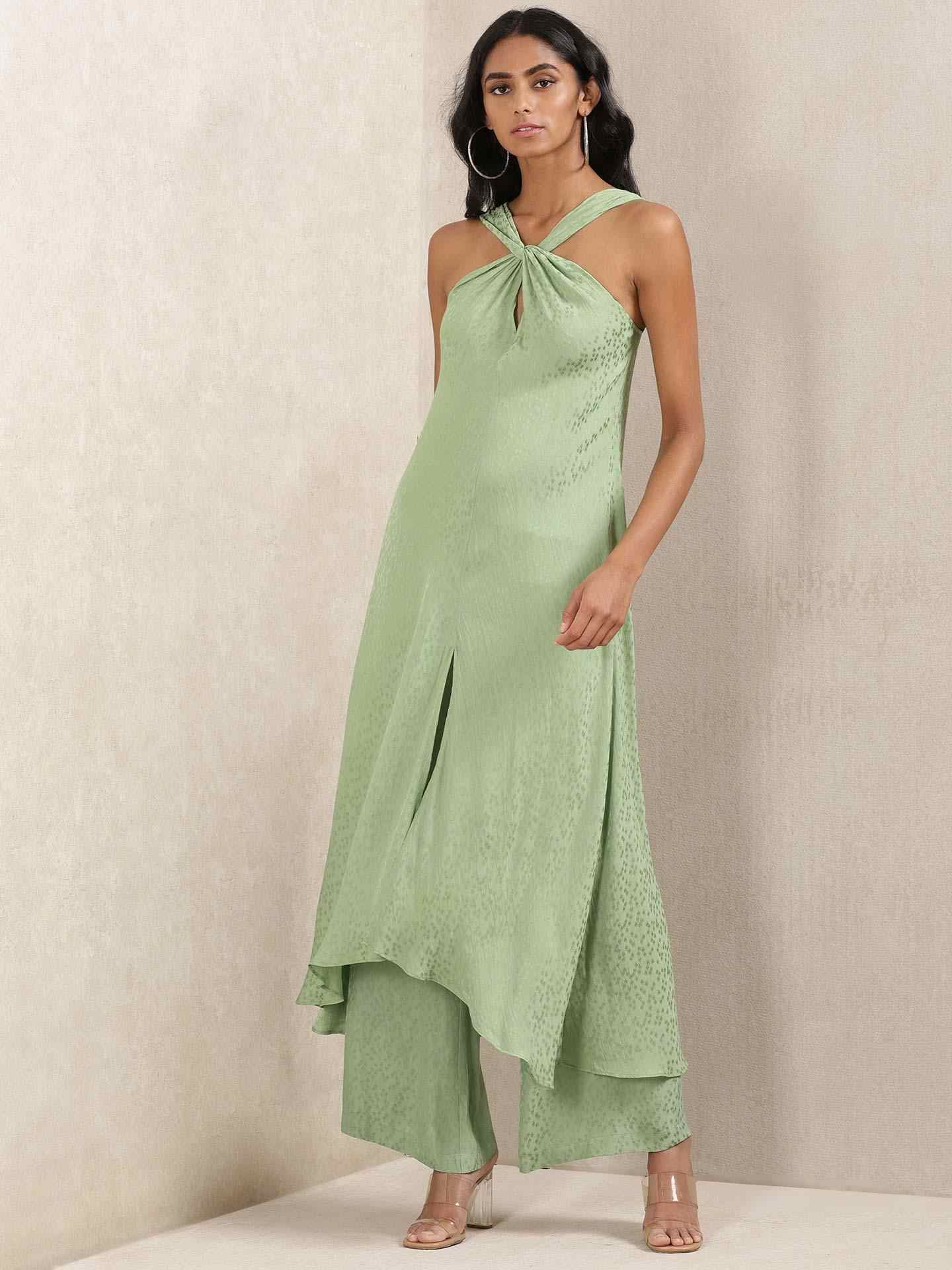 Green Crystal Kurta Set