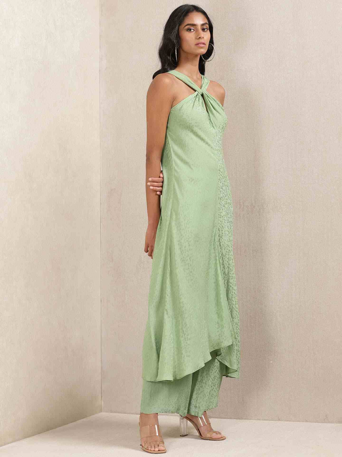 Green Crystal Kurta Set