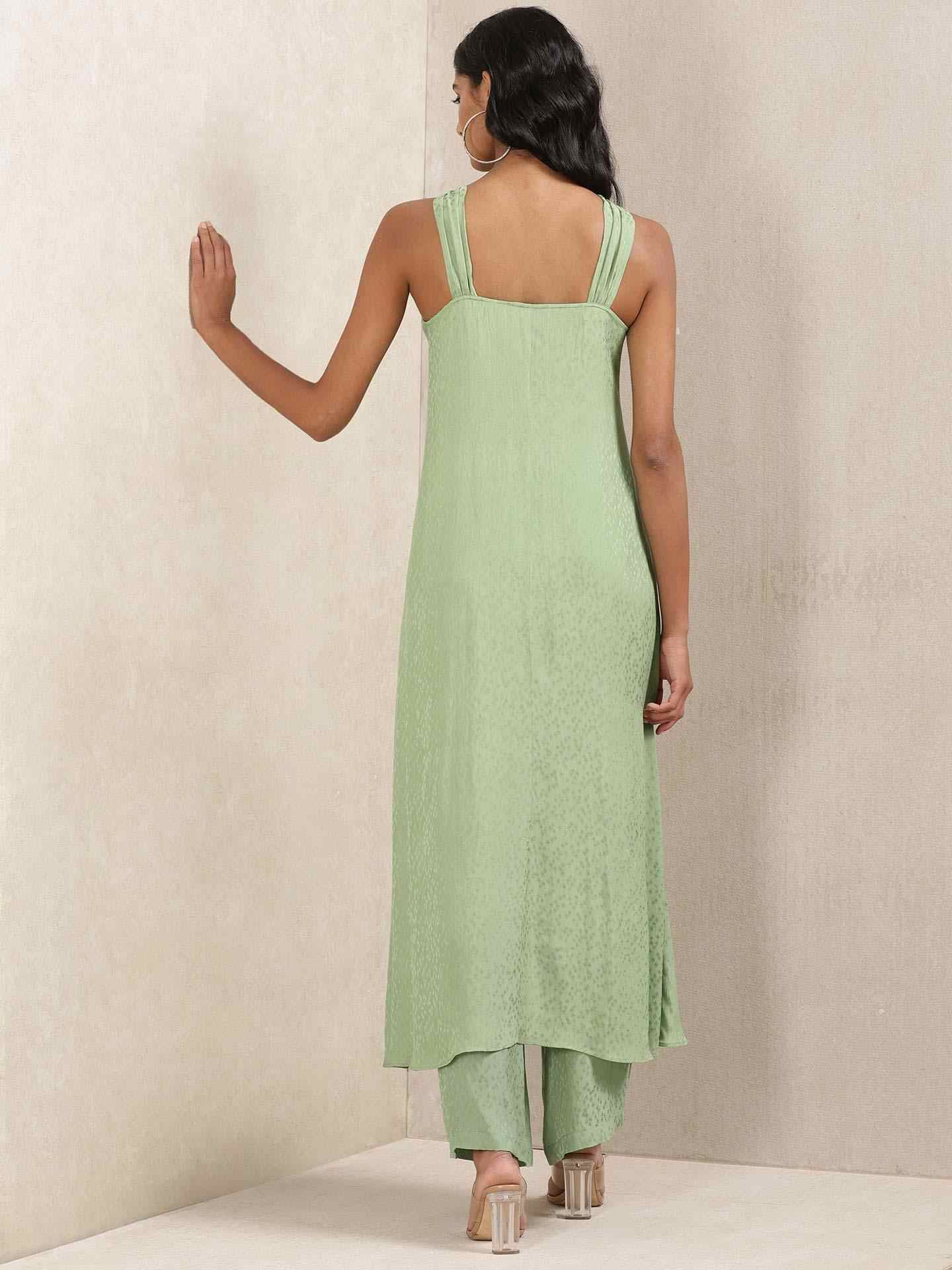 Green Crystal Kurta Set
