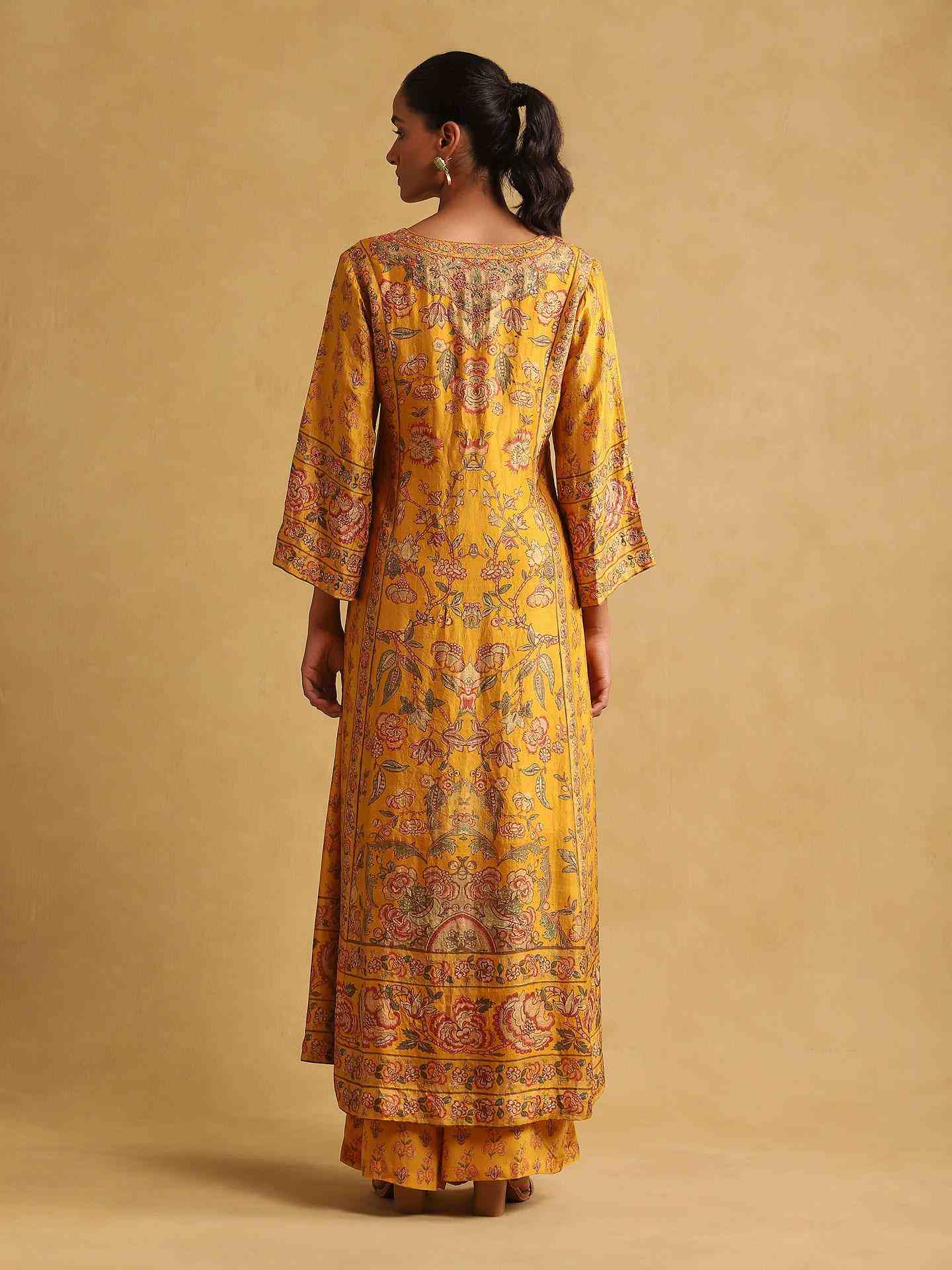 Mustard & Multi Kalamkriti Suit Set