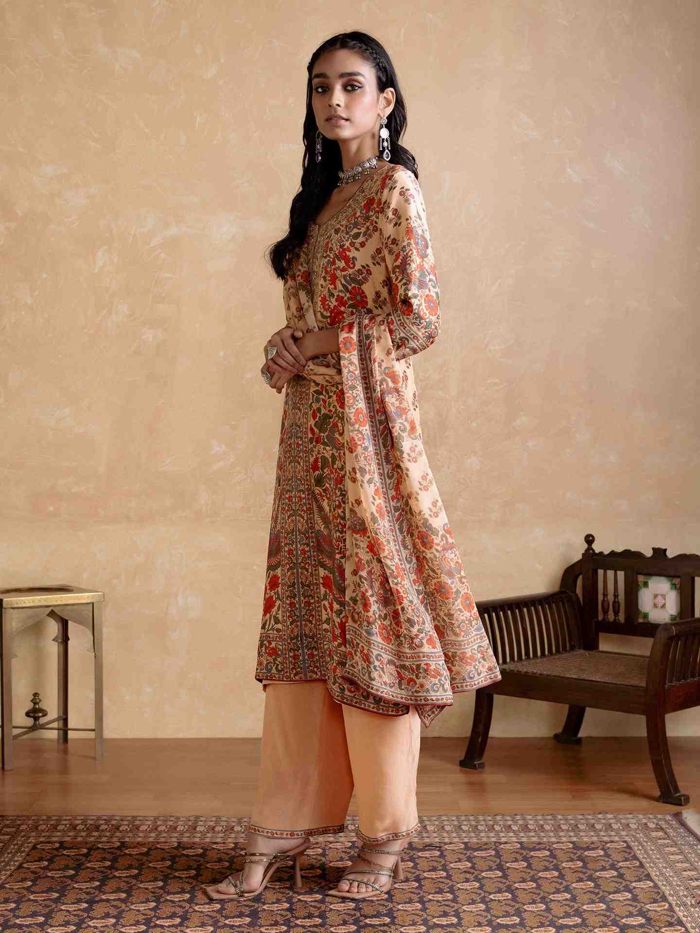 Beige Blossom Suit Set