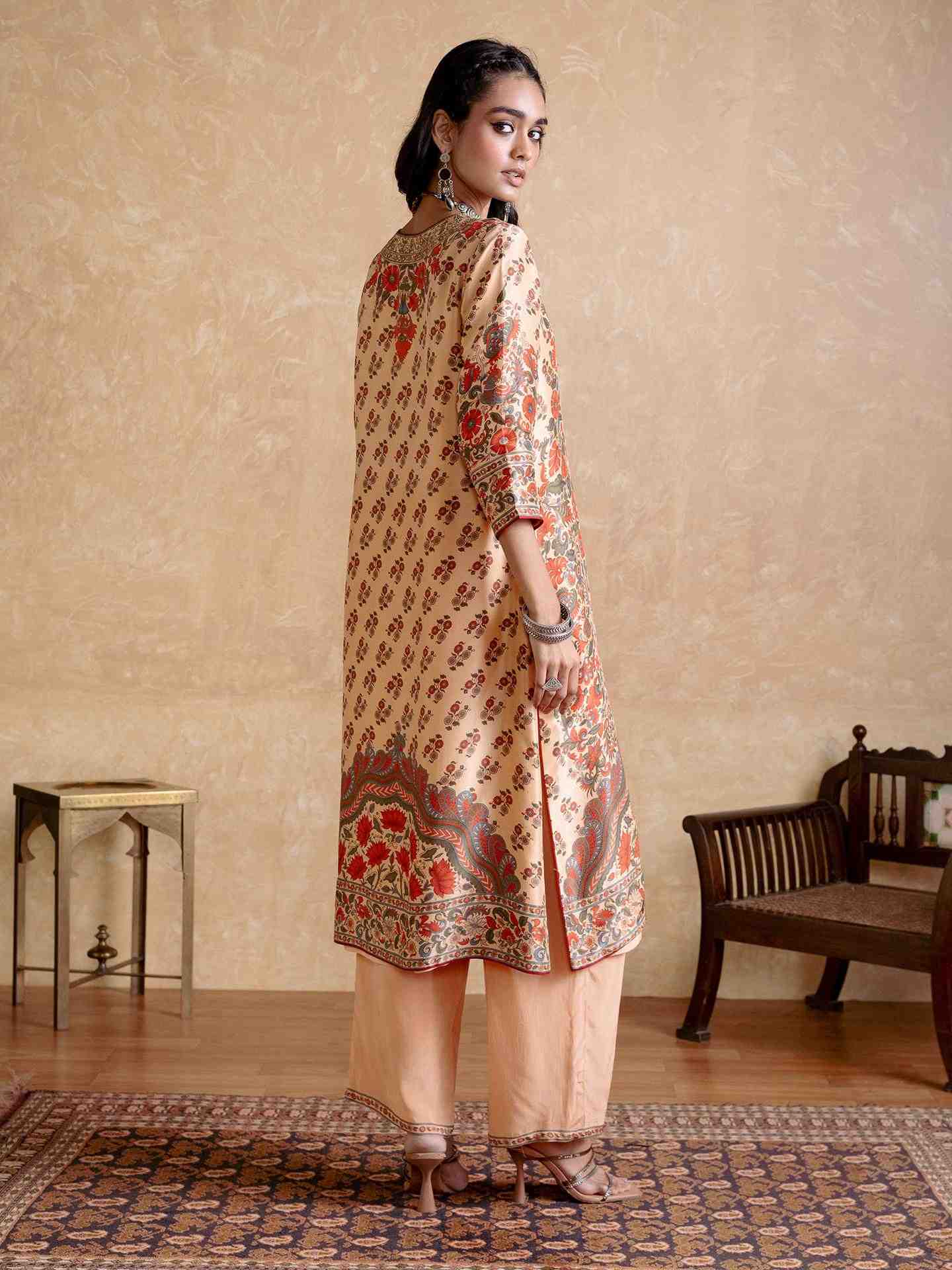 Beige Blossom Suit Set