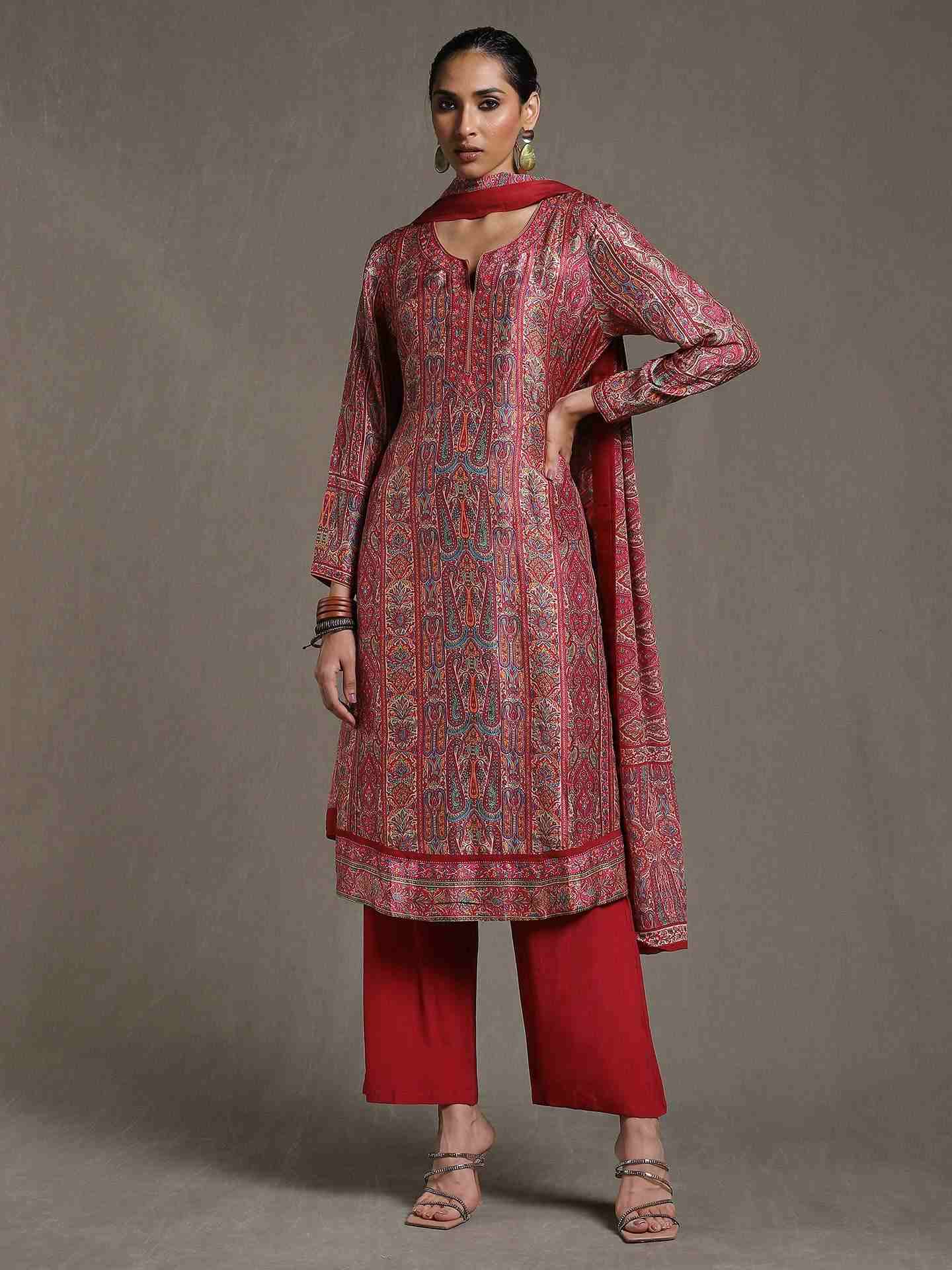 Pink & Beige Shereen Suit Set