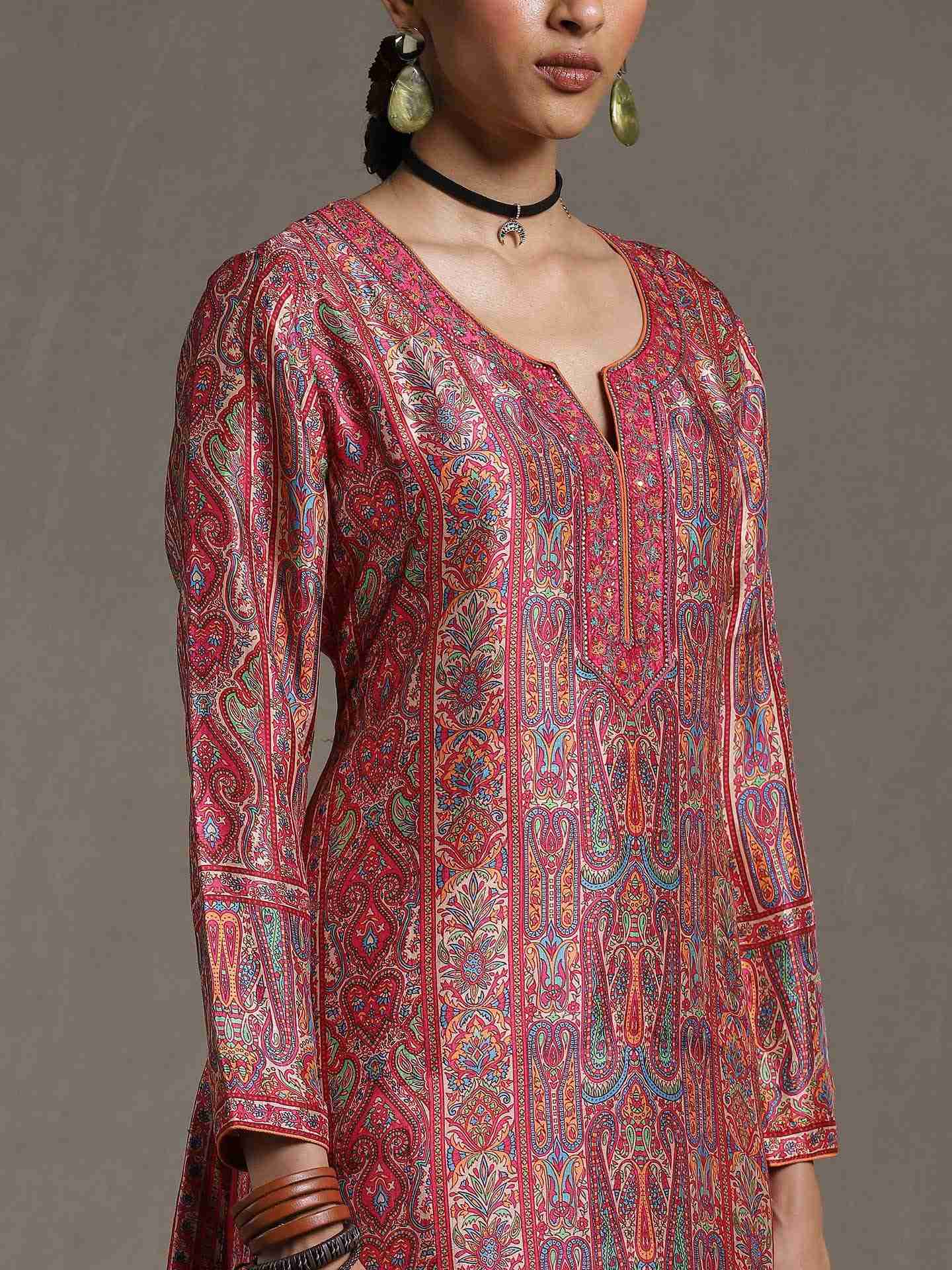 Pink & Beige Shereen Suit Set