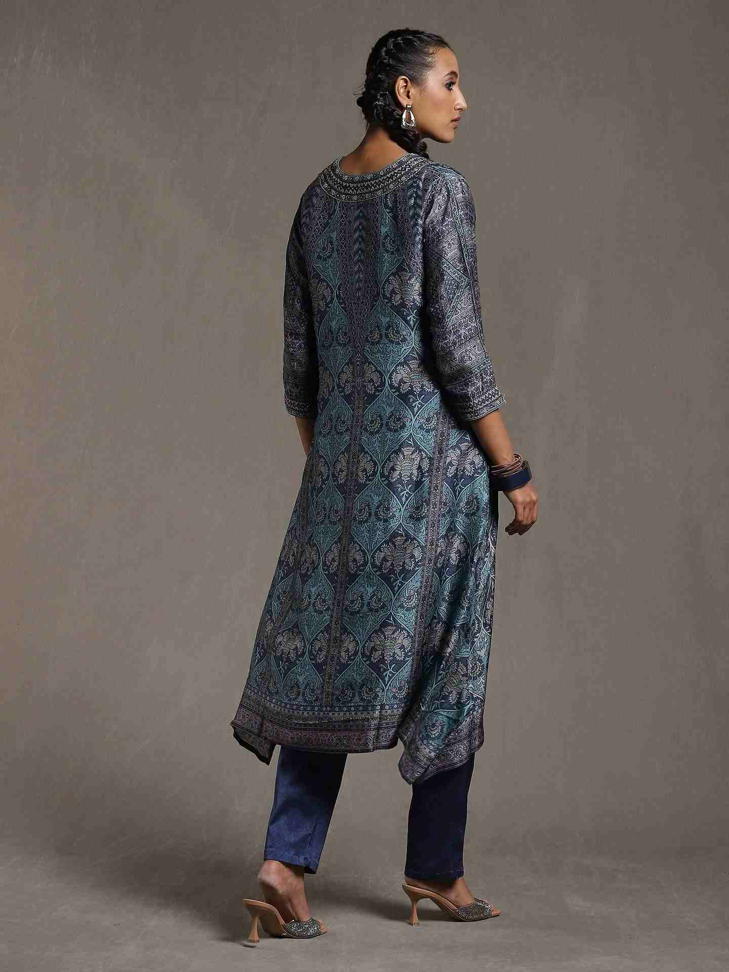 Blue Kulha Suit Set