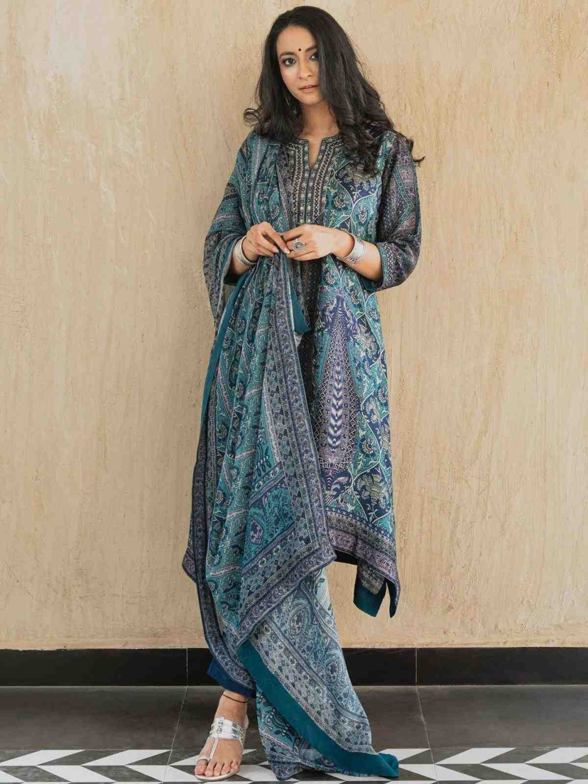 Blue Kulha Suit Set