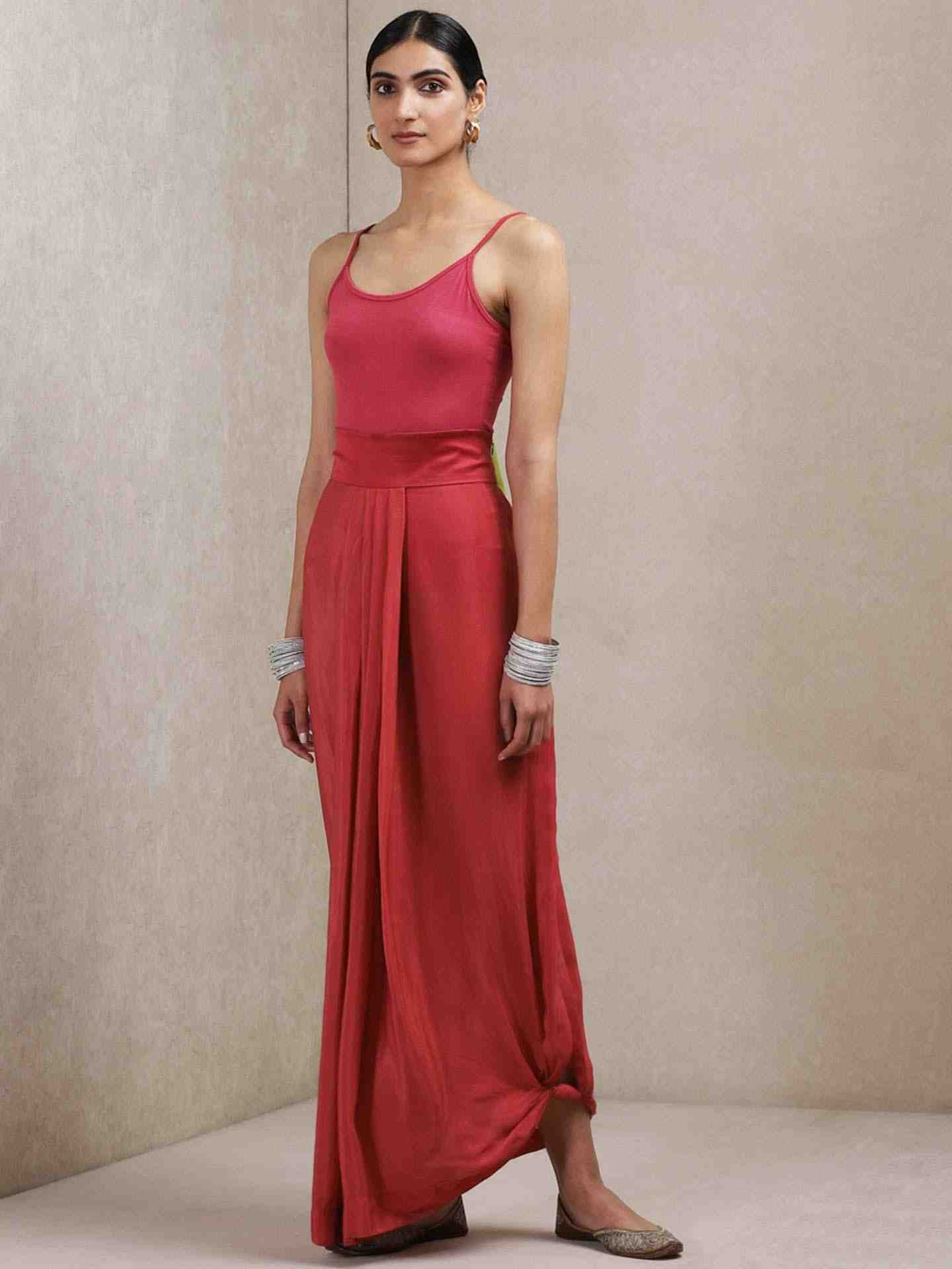 Rose Pink Navishtha Crepe Suit Set