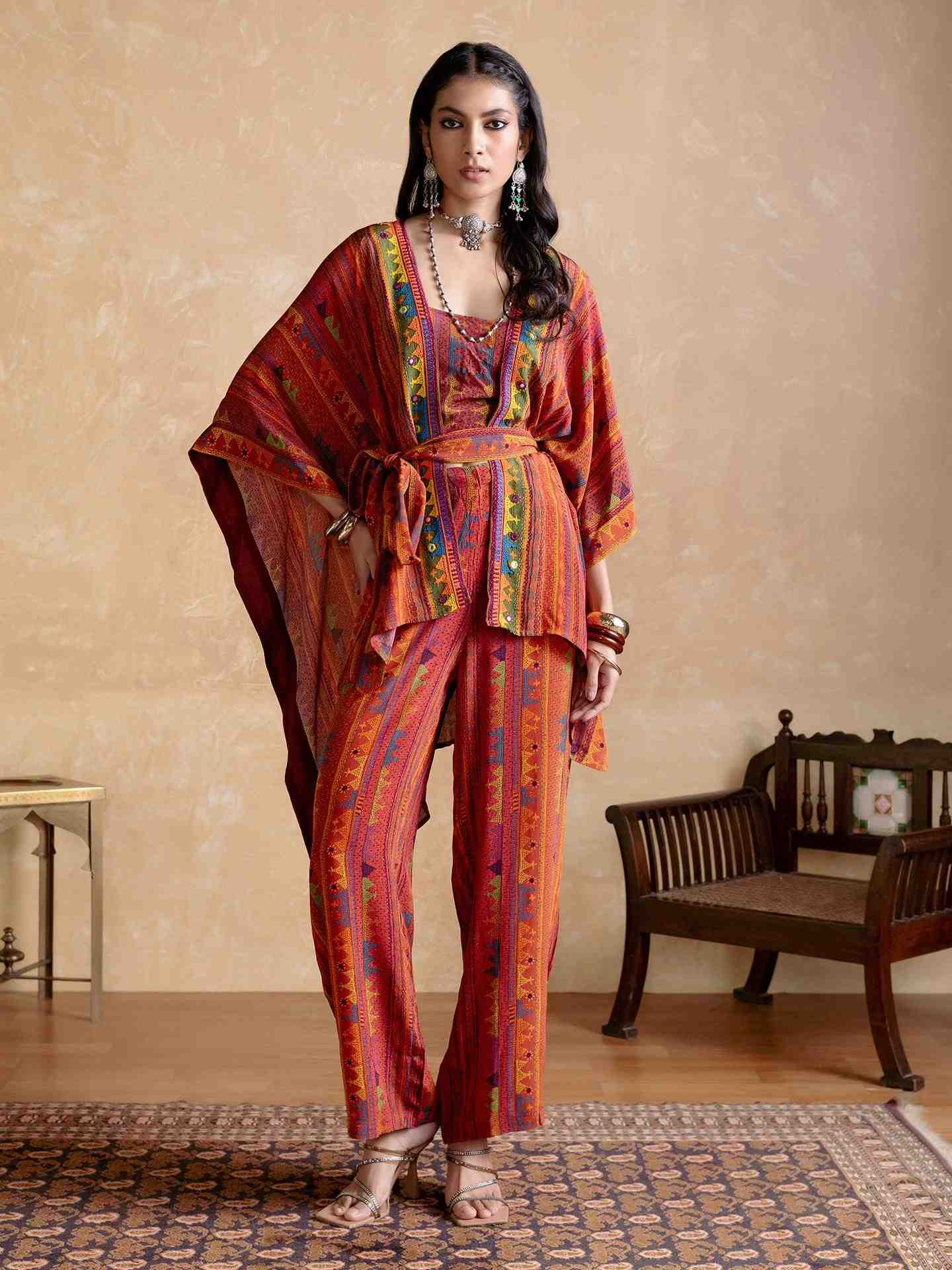 Brick & Multi Kantara Co-Ord Set