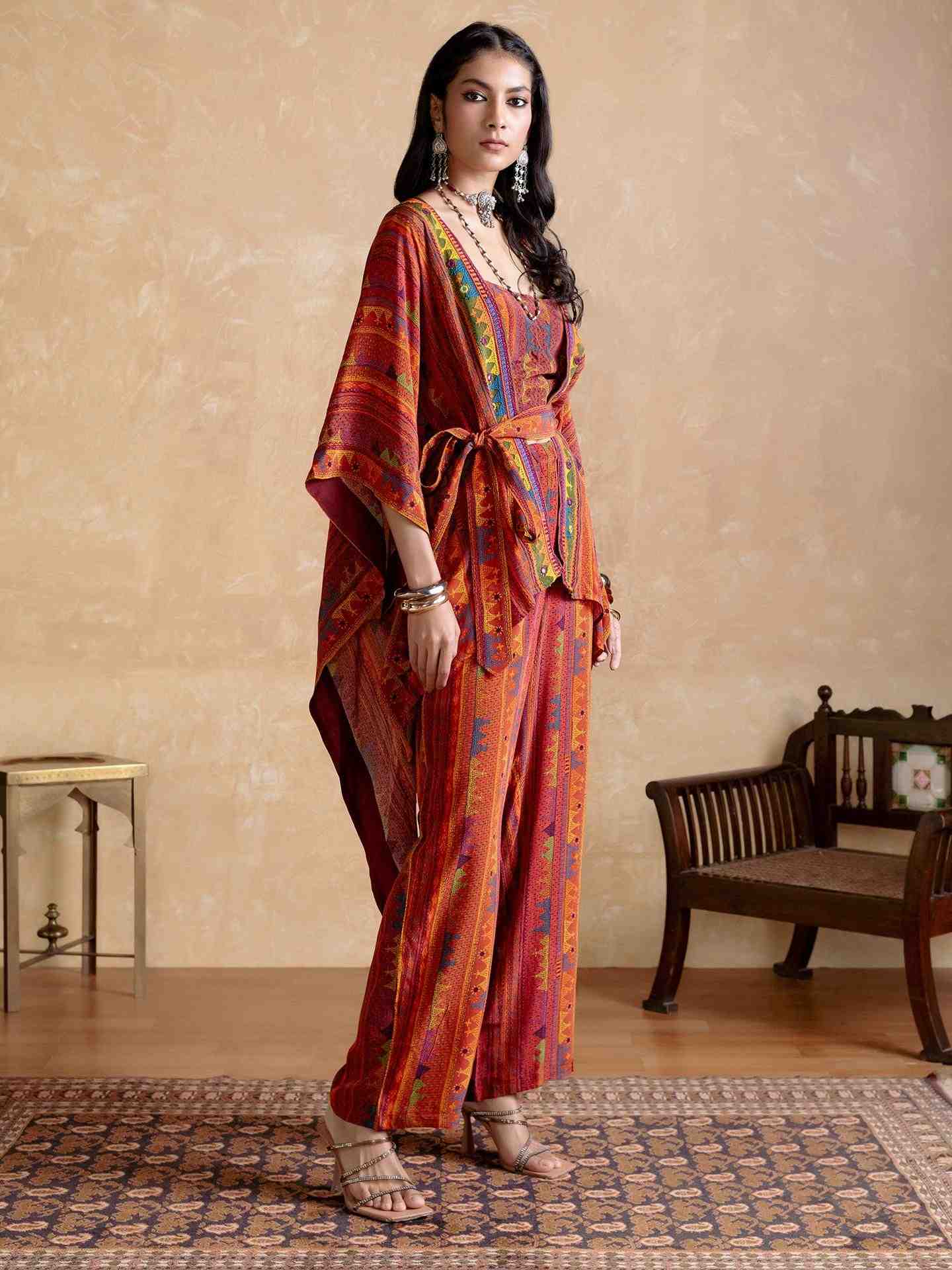 Brick & Multi Kantara Co-Ord Set