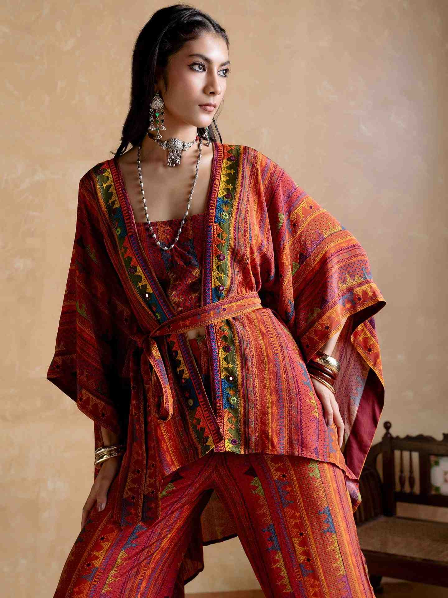 Brick & Multi Kantara Co-Ord Set