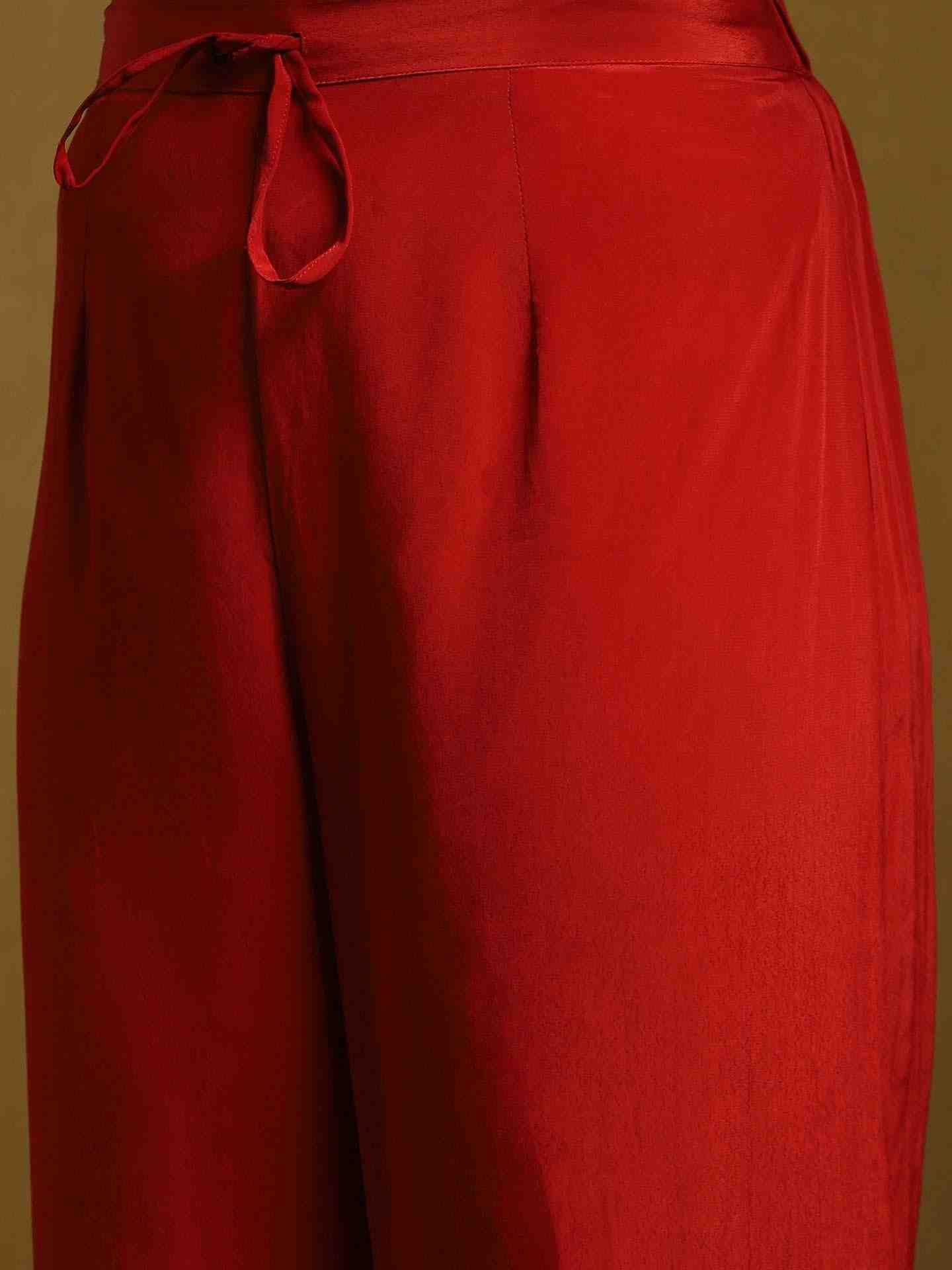 Rust Rukmini Crepe Suit Set