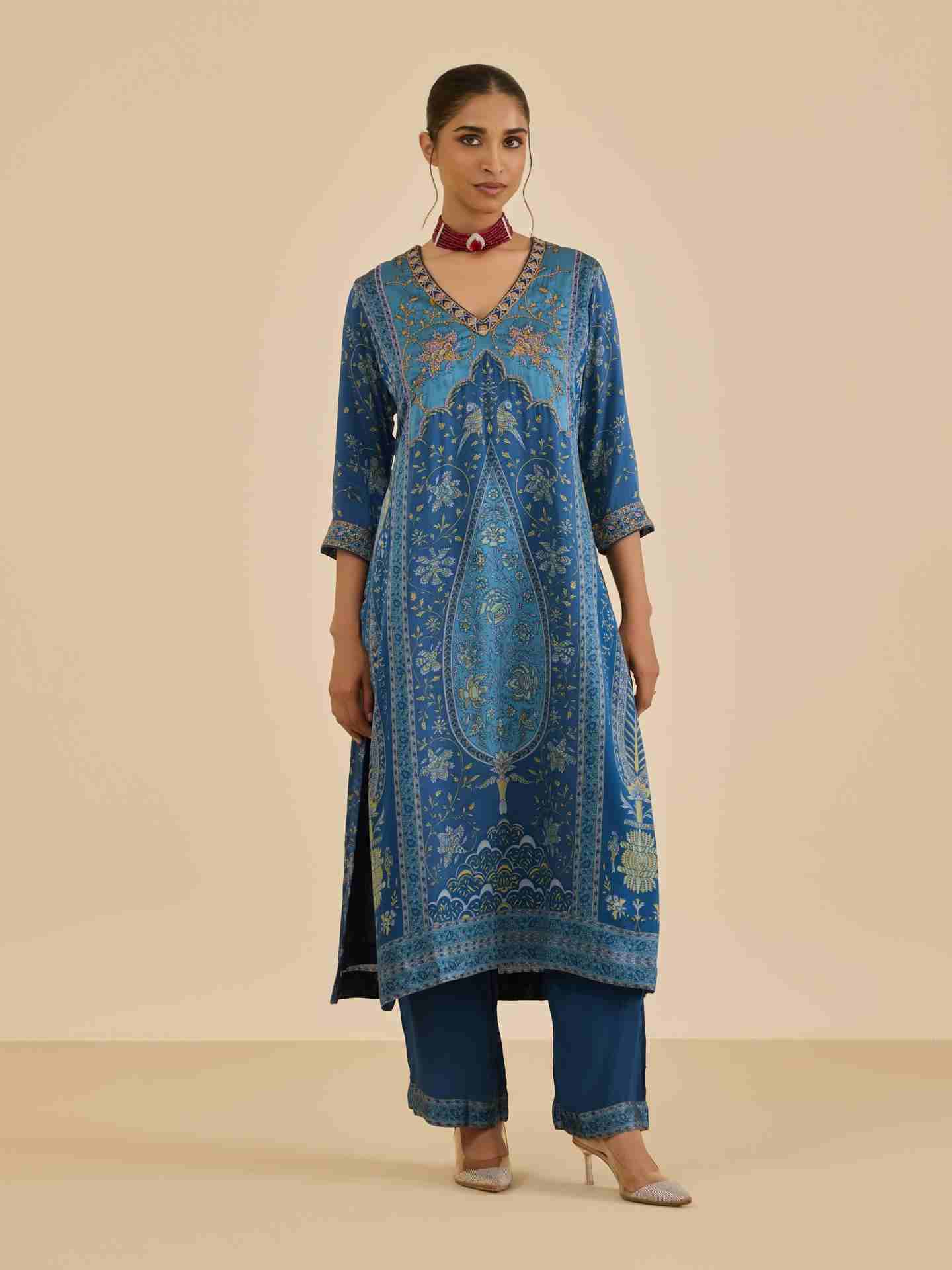Blue Turquoise Apsara Suit Set