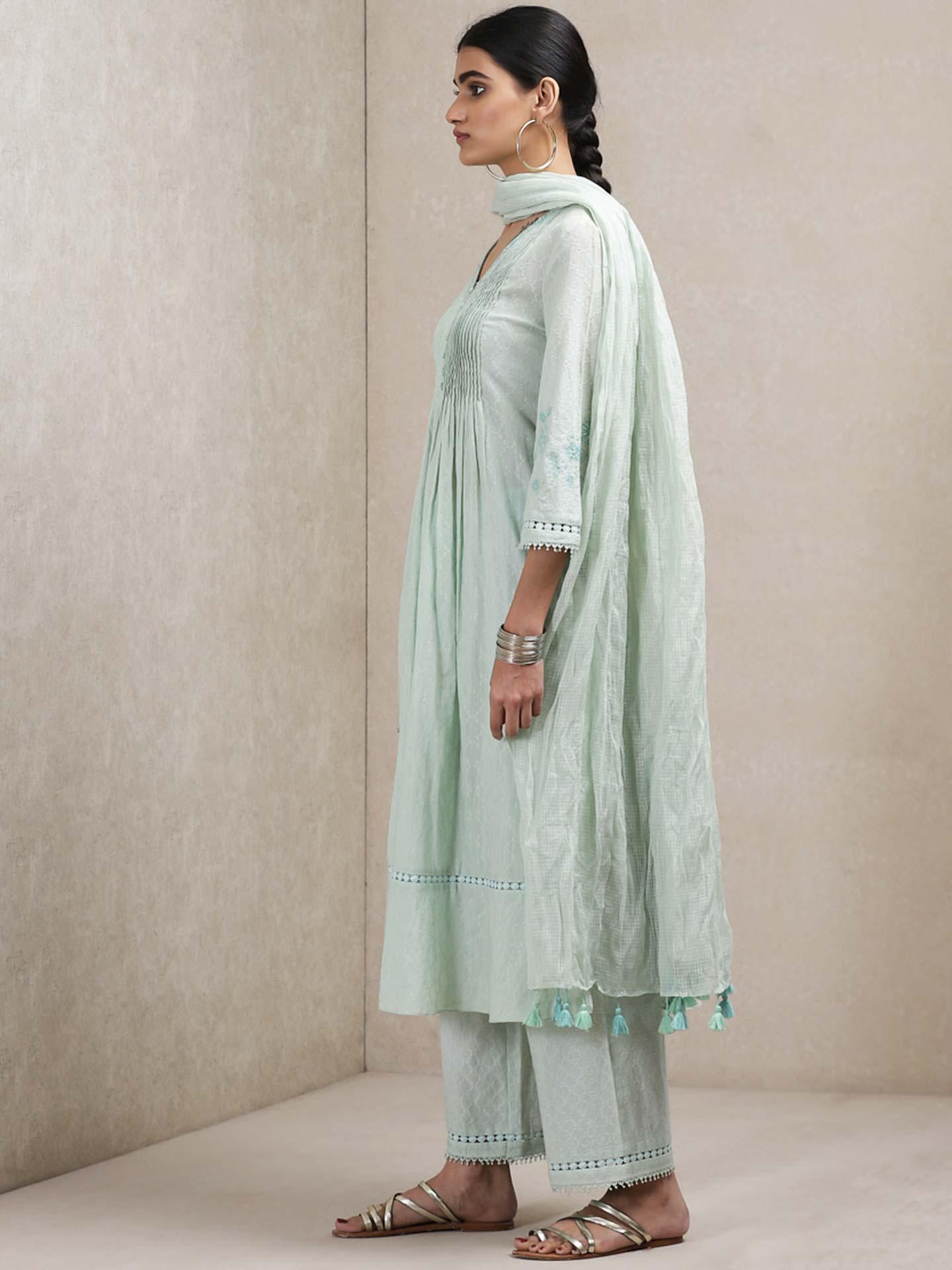 Mint Green Potpourri Cotton Suit Set