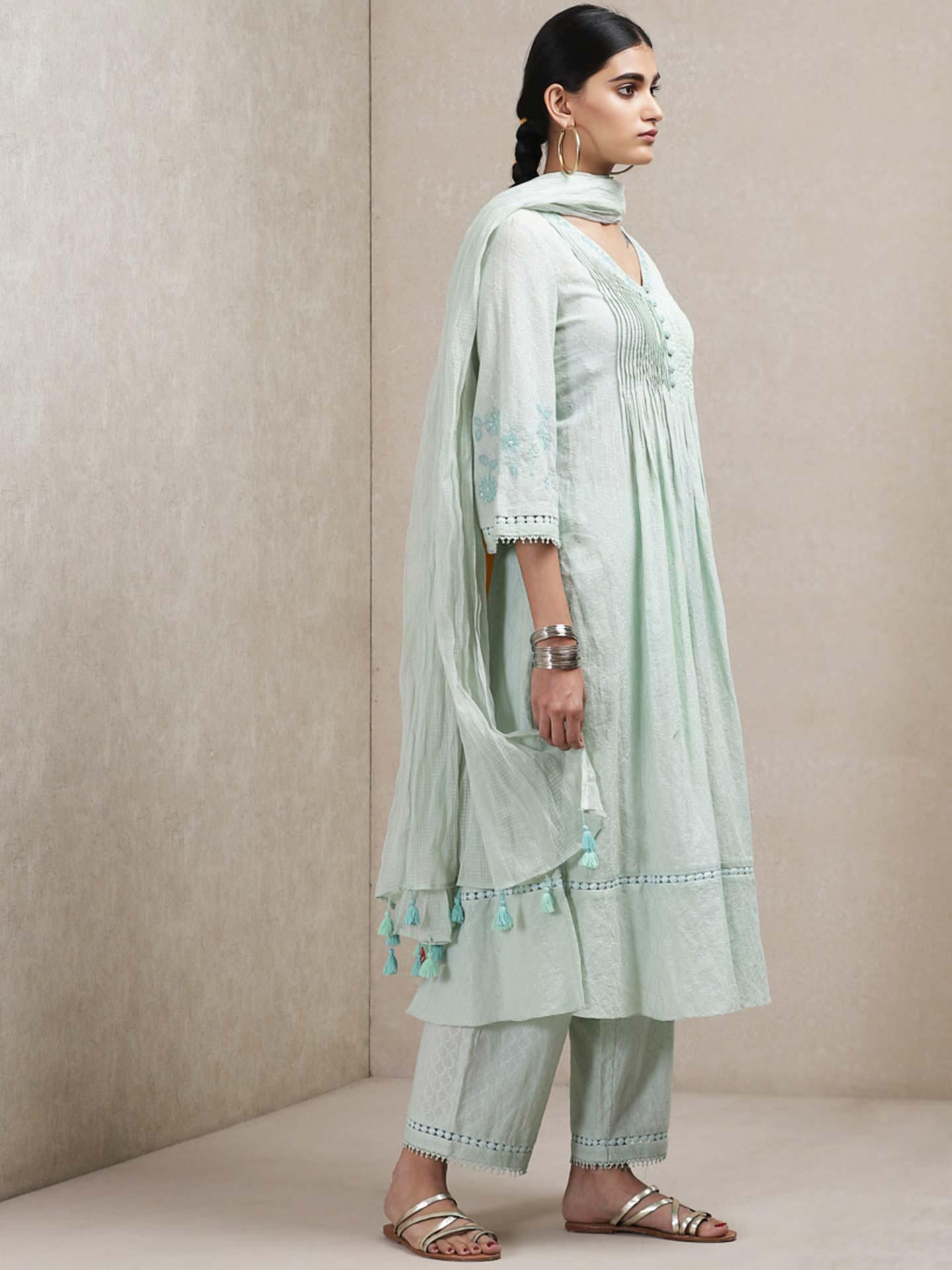 Mint Green Potpourri Cotton Suit Set