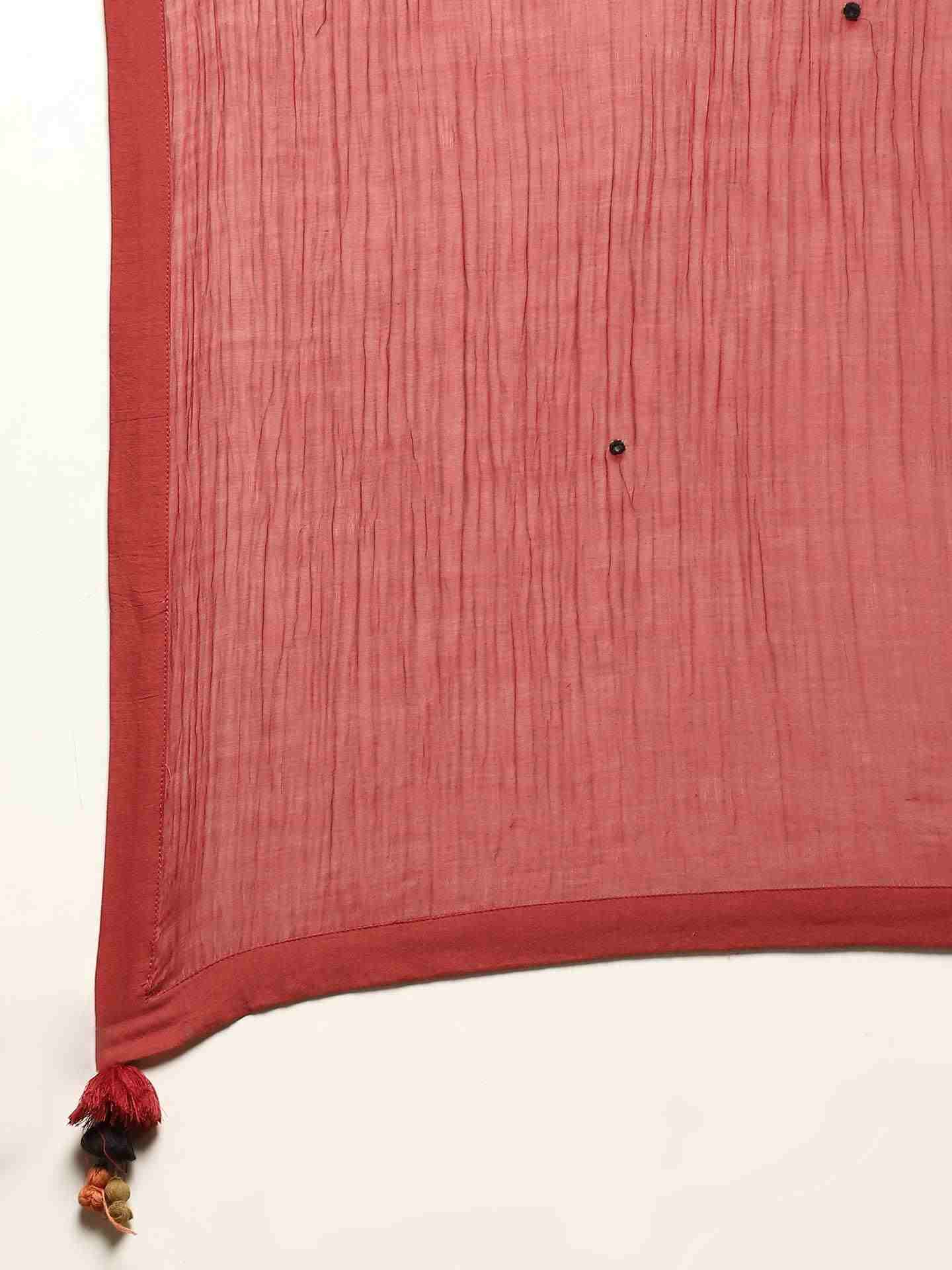 Red Kinnauri Suit Set