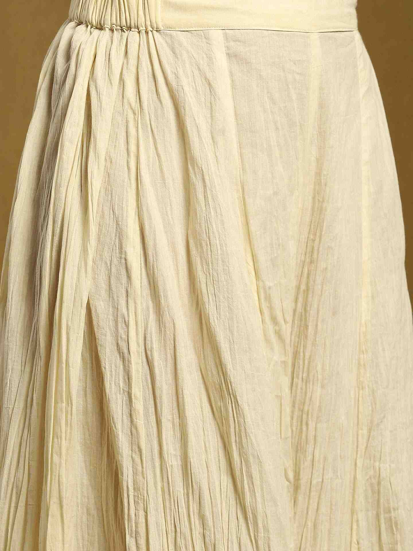 Off White Patch Floral Cotton Sharara Set